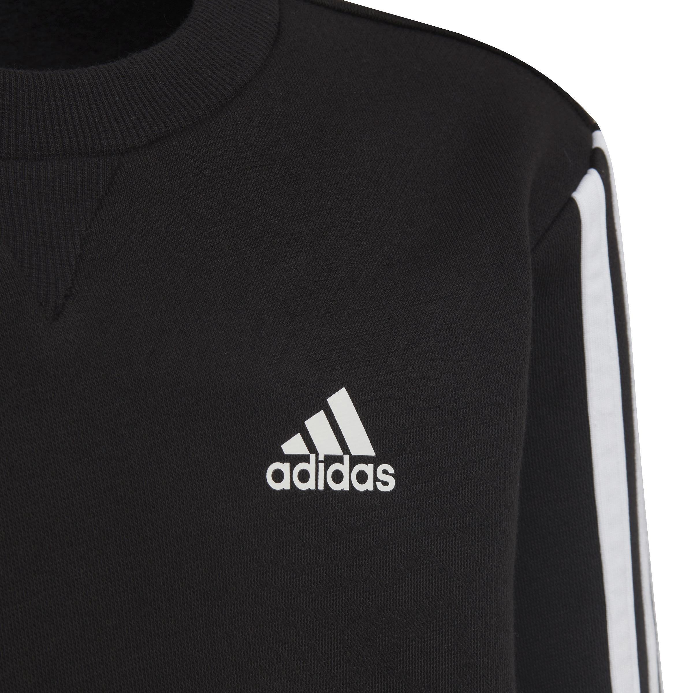Unisex Kids Essentials 3-Stripes Crewneck Sweatshirt, Black, A901_ONE, large image number 5