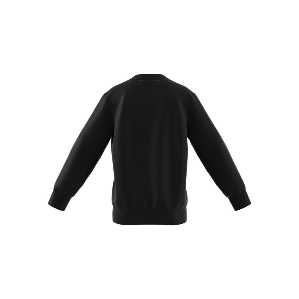 Unisex Kids Essentials 3-Stripes Crewneck Sweatshirt, Black, A901_ONE, large image number 11