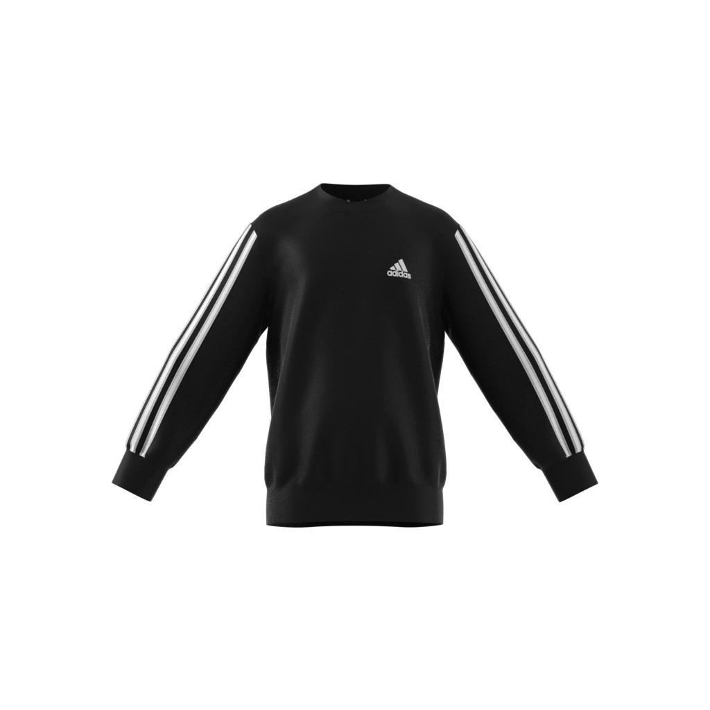 Unisex Kids Essentials 3-Stripes Crewneck Sweatshirt, Black, A901_ONE, large image number 12
