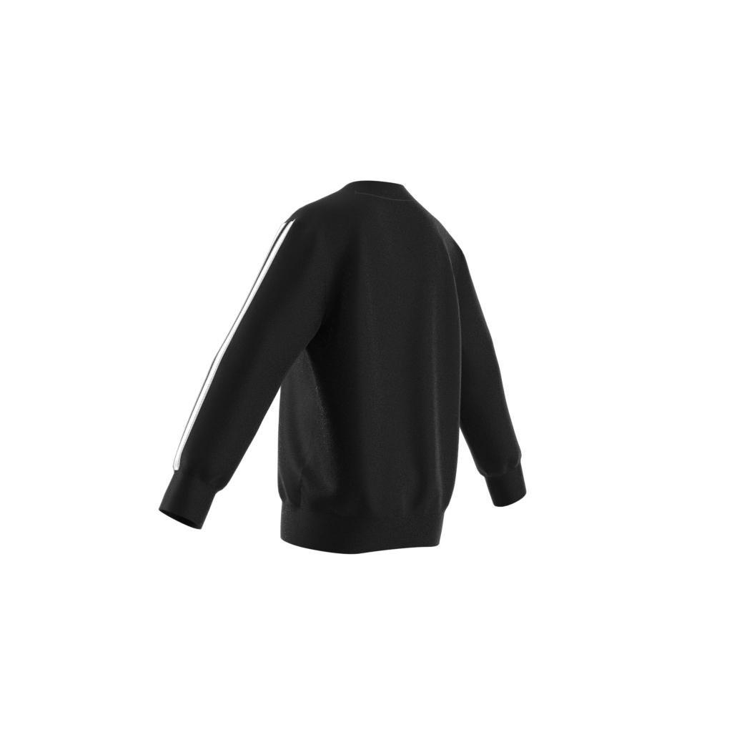 Unisex Kids Essentials 3-Stripes Crewneck Sweatshirt, Black, A901_ONE, large image number 13