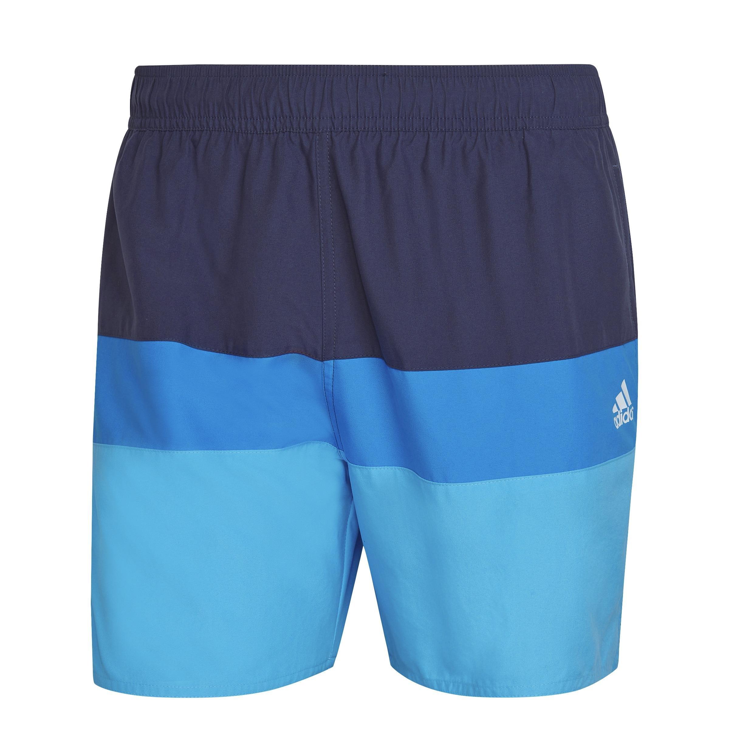 Short-Length Colorblock Swim Shorts, Blue, , large image number 0