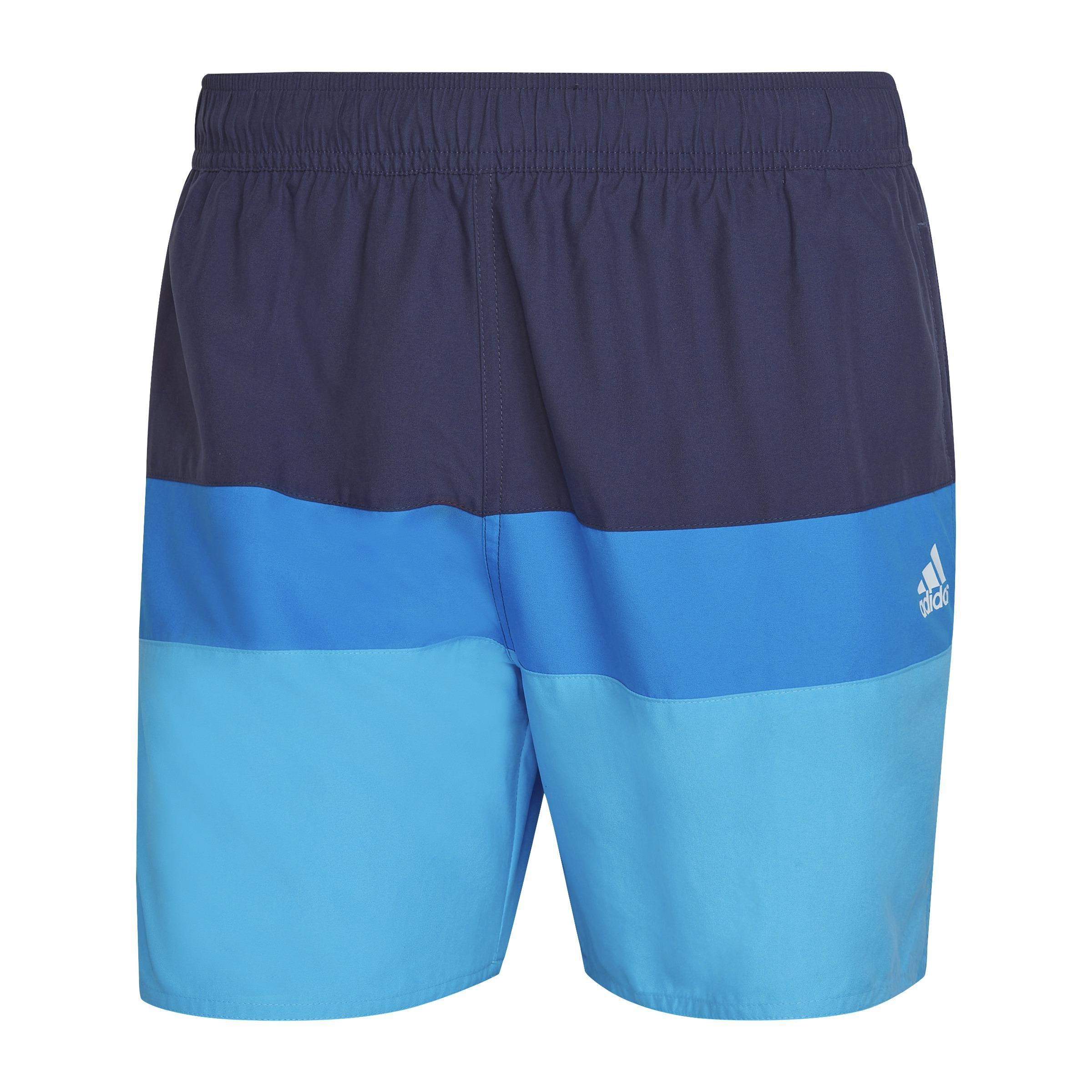 Short-Length Colorblock Swim Shorts, Blue, , large image number 1