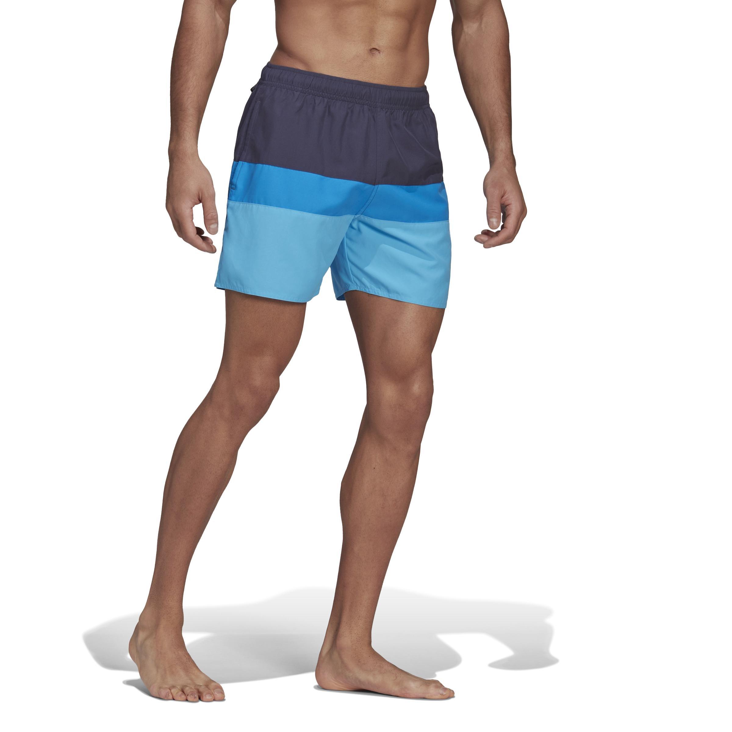 Short-Length Colorblock Swim Shorts, Blue, , large image number 5