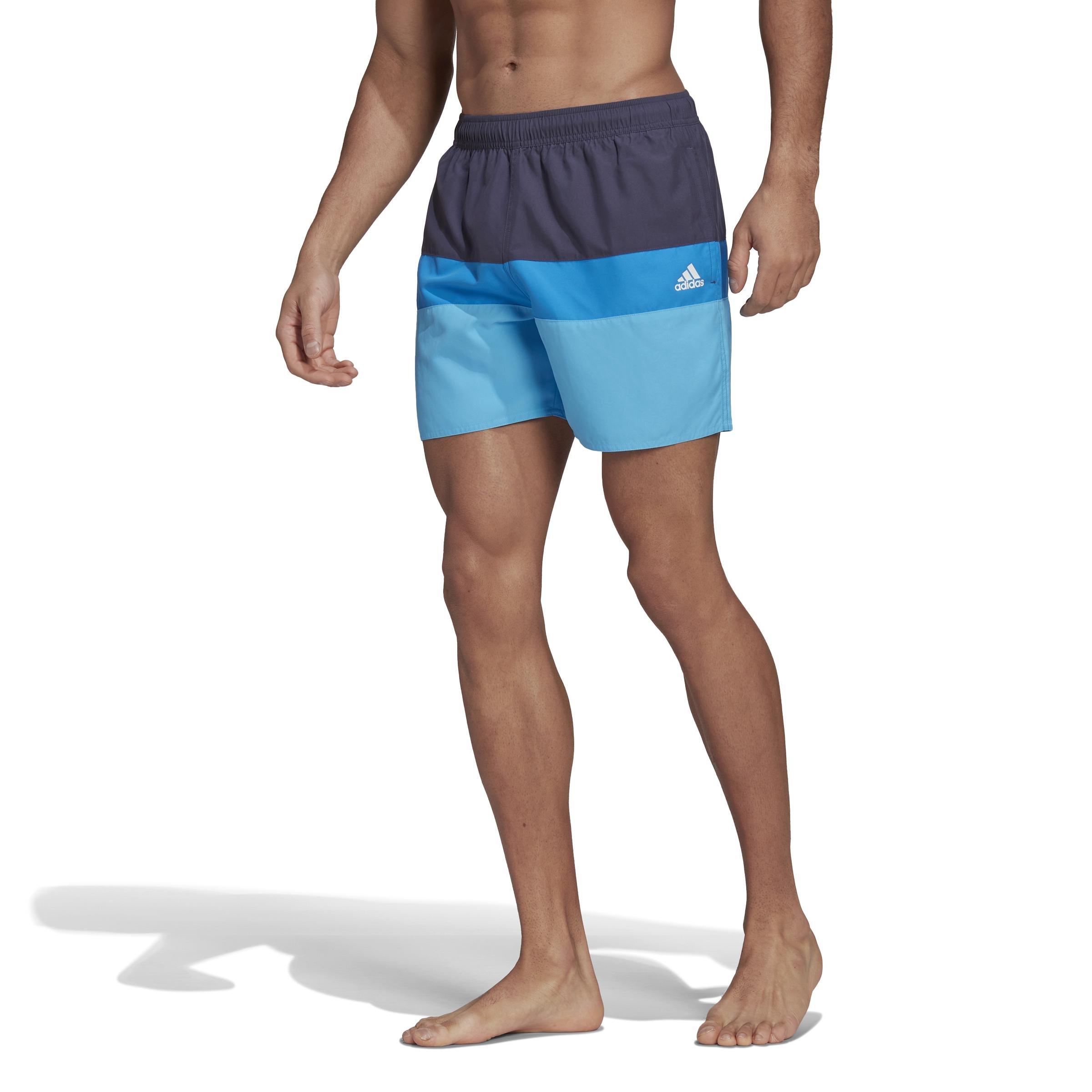 Short-Length Colorblock Swim Shorts, Blue, , large image number 12
