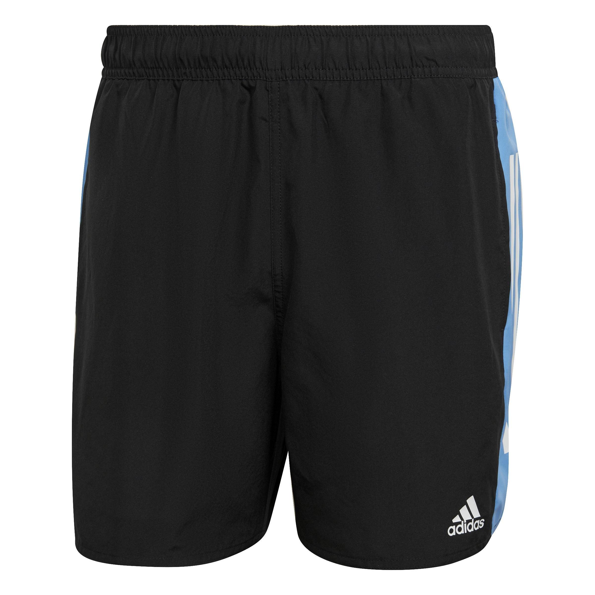 Short Length Colorblock 3-Stripes Swim Shorts, Black, , large image number 0
