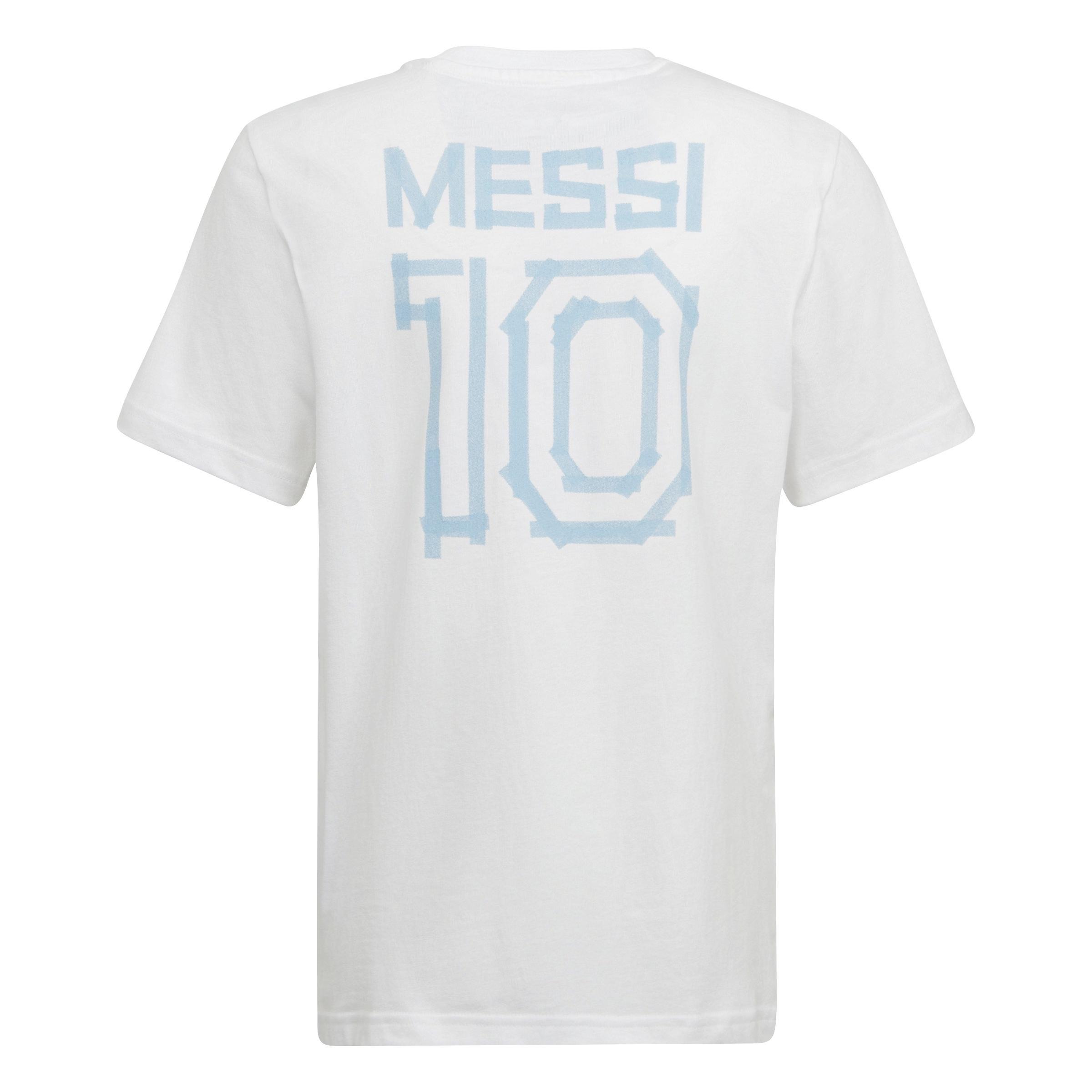Kids Messi Football Graphic T-Shirt, White, , large image number 2