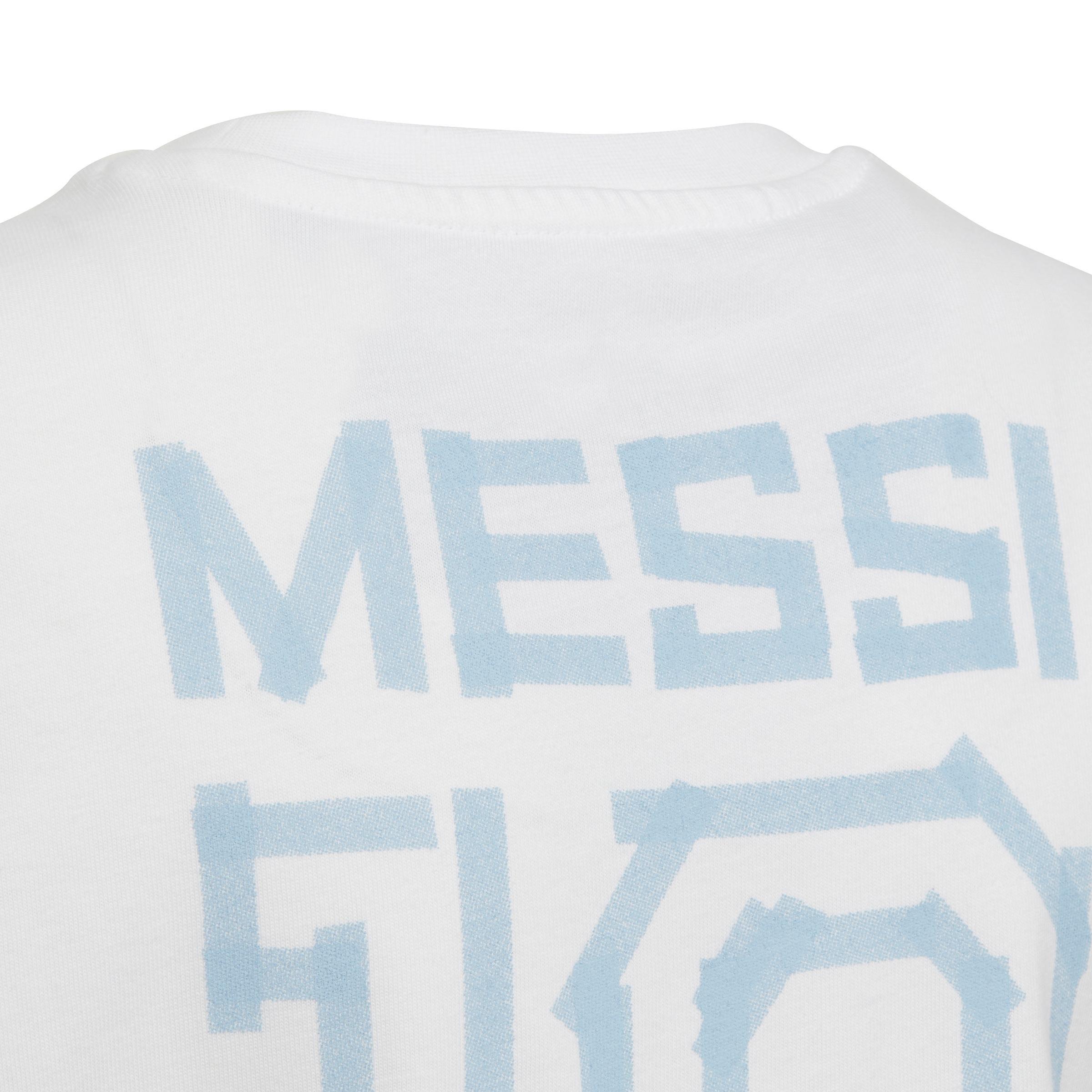 Kids Messi Football Graphic T-Shirt, White, , large image number 3