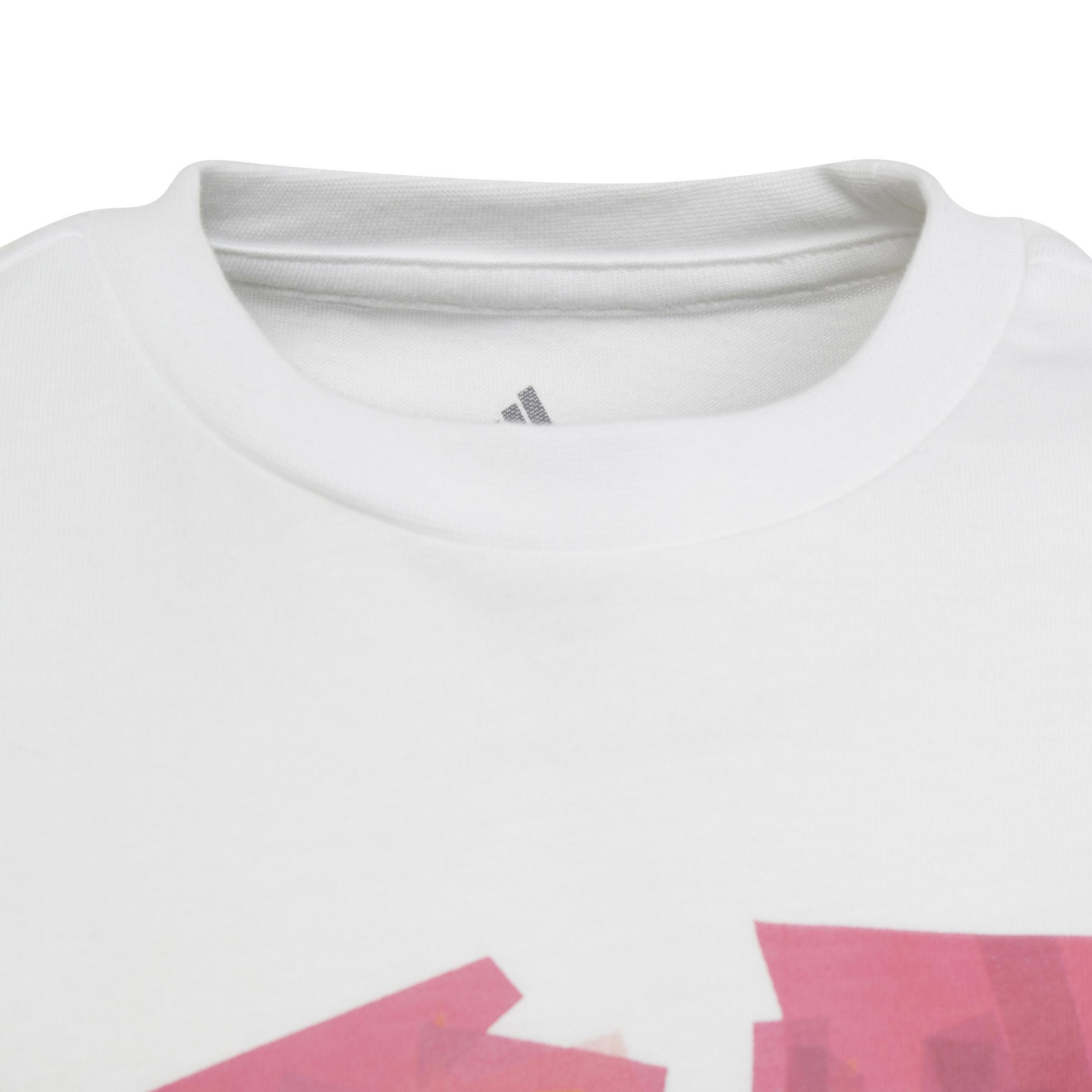 Kids Messi Football Graphic T-Shirt, White, , large image number 4