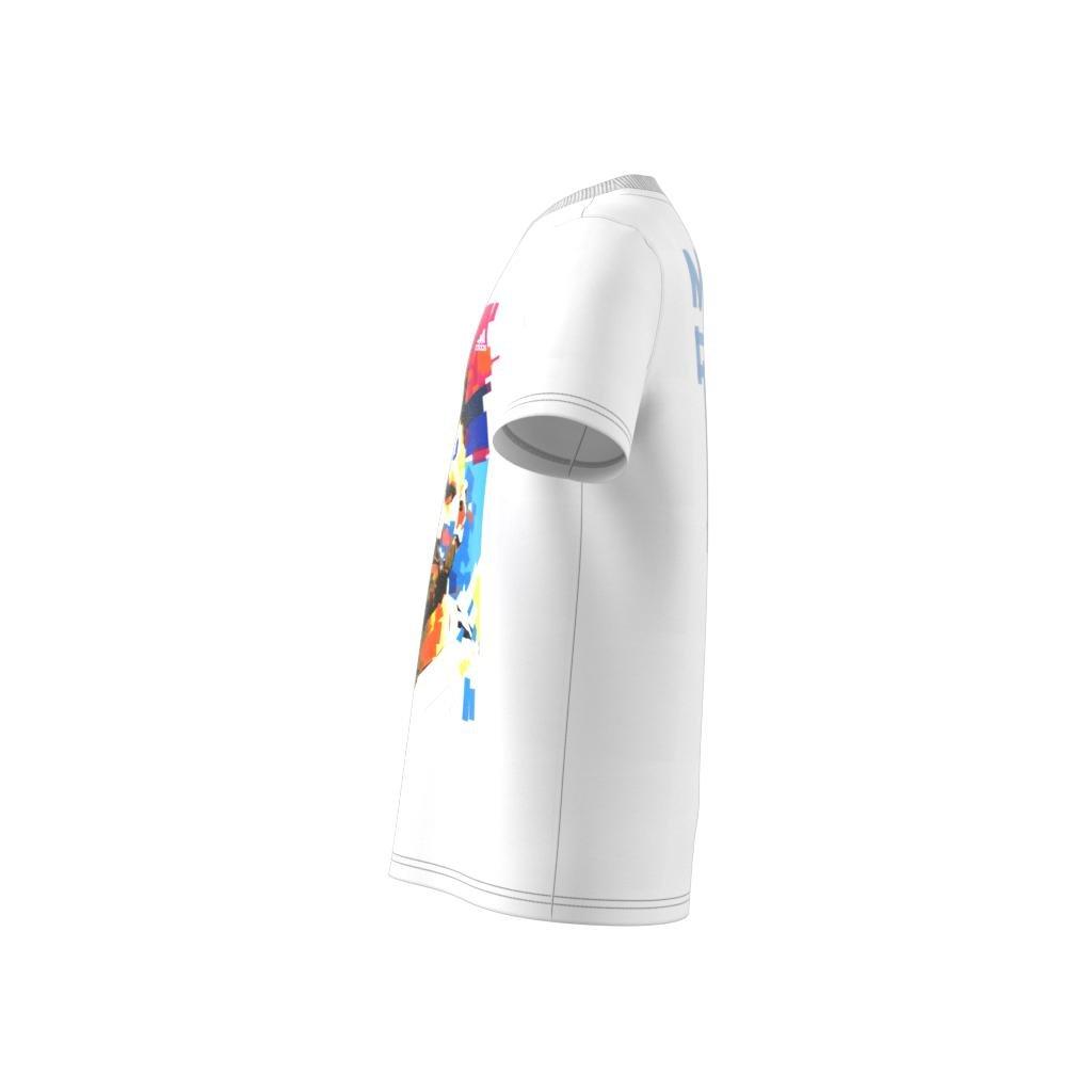 Kids Messi Football Graphic T-Shirt, White, , large image number 6