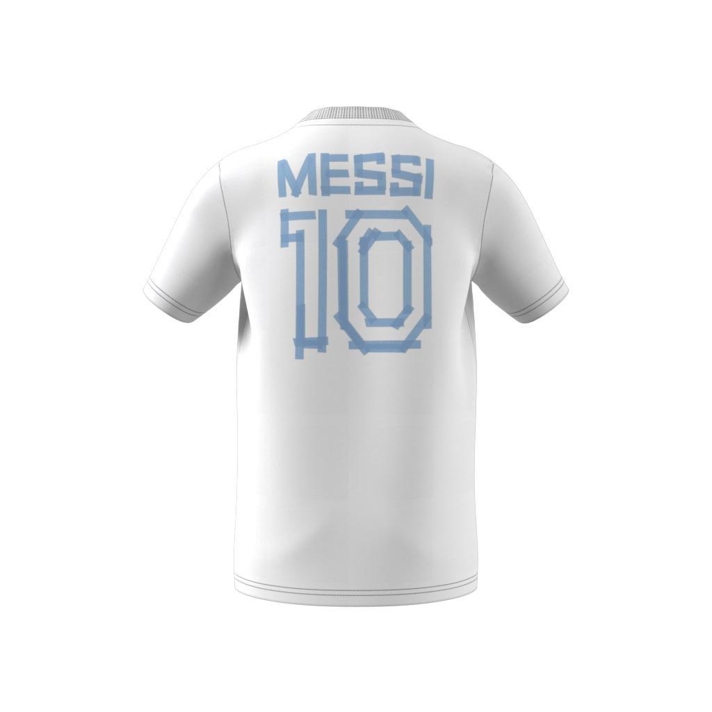Kids Messi Football Graphic T-Shirt, White, , large image number 10