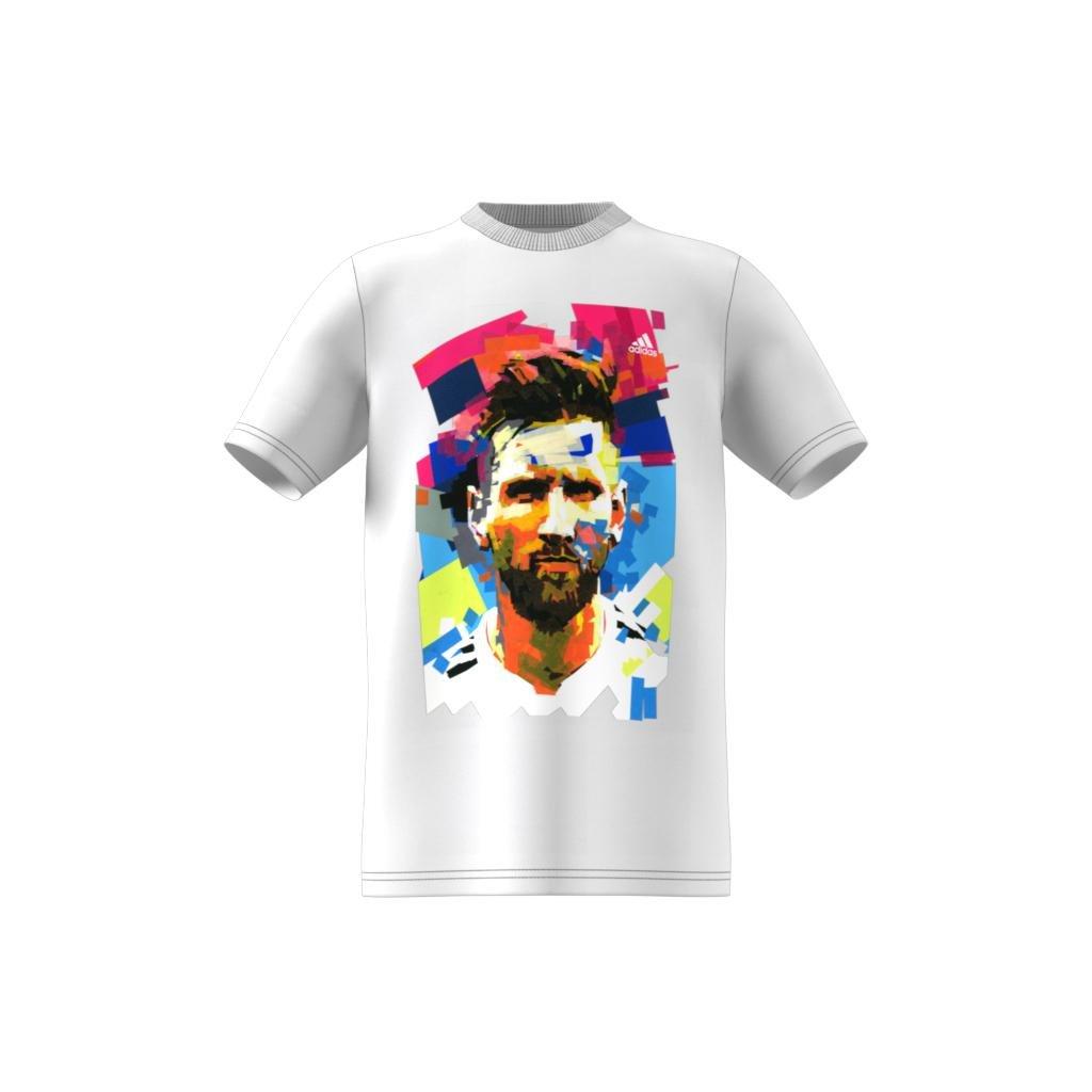Kids Messi Football Graphic T-Shirt, White, , large image number 11