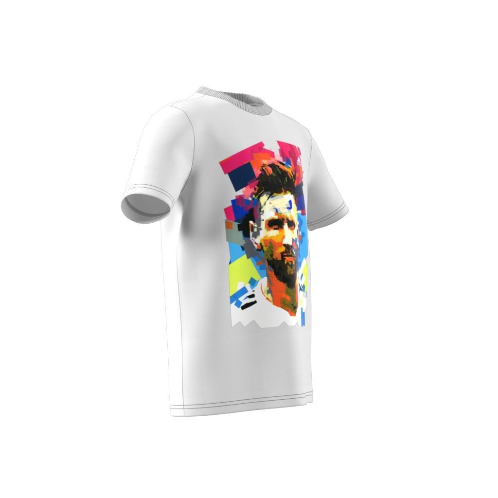 Kids Messi Football Graphic T-Shirt, White, , large image number 12