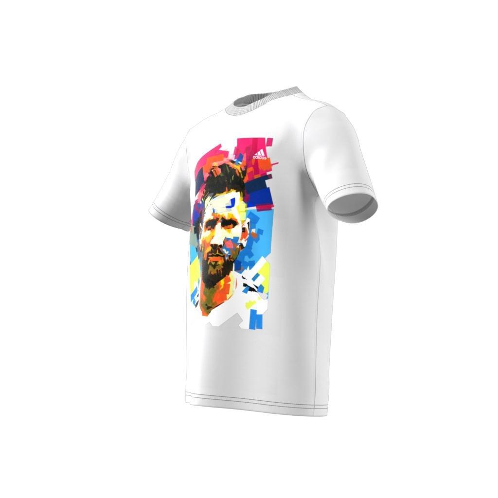 Kids Messi Football Graphic T-Shirt, White, , large image number 13