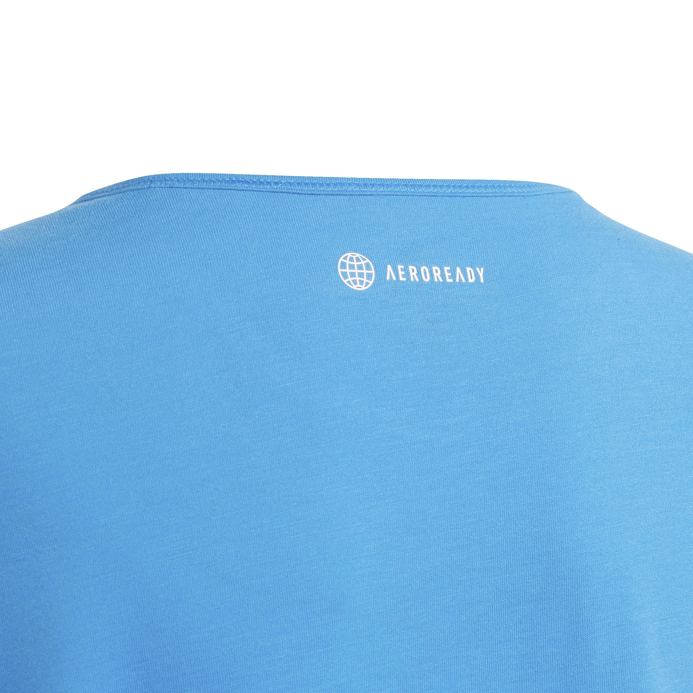 Kids AEROREADY Power Training Cropped Logo T-shirt, Blue, A901_ONE, large image number 5
