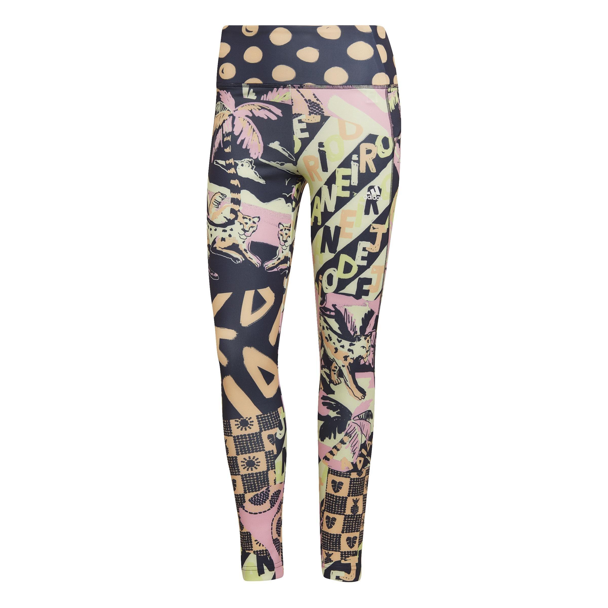 Farm Print Feel Brilliant Aeroready High-Waisted 7/8 Tights, Blue, , large image number 0