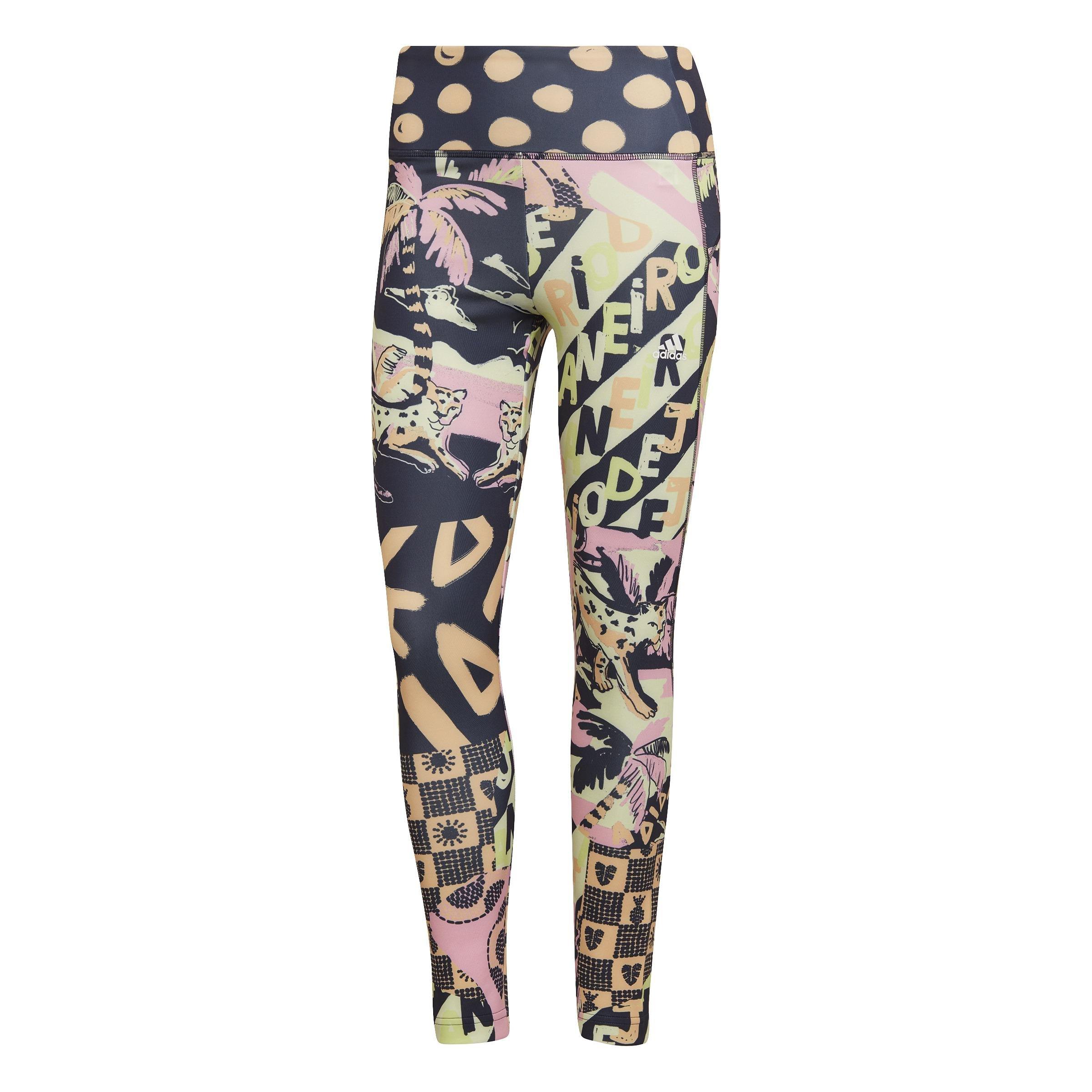 Farm Print Feel Brilliant Aeroready High-Waisted 7/8 Tights, Blue, , large image number 1
