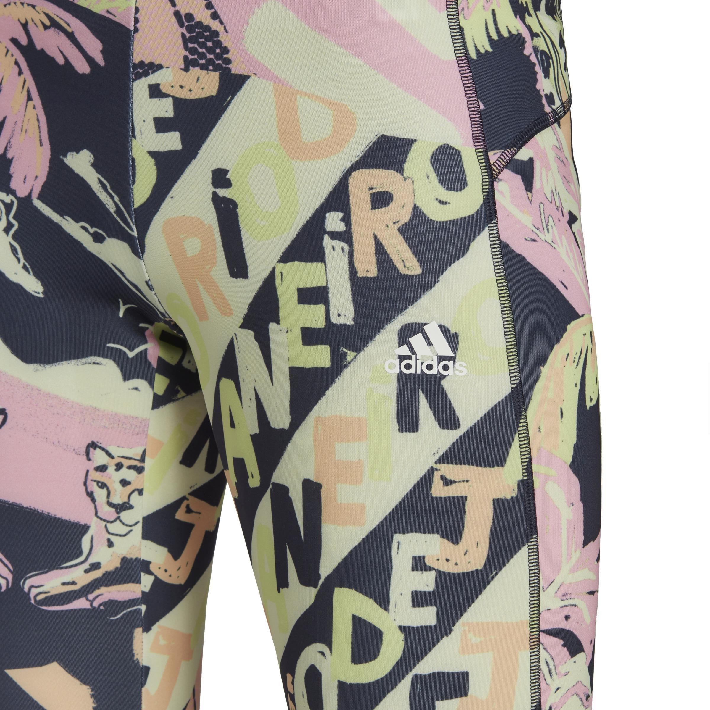Farm Print Feel Brilliant Aeroready High-Waisted 7/8 Tights, Blue, , large image number 3