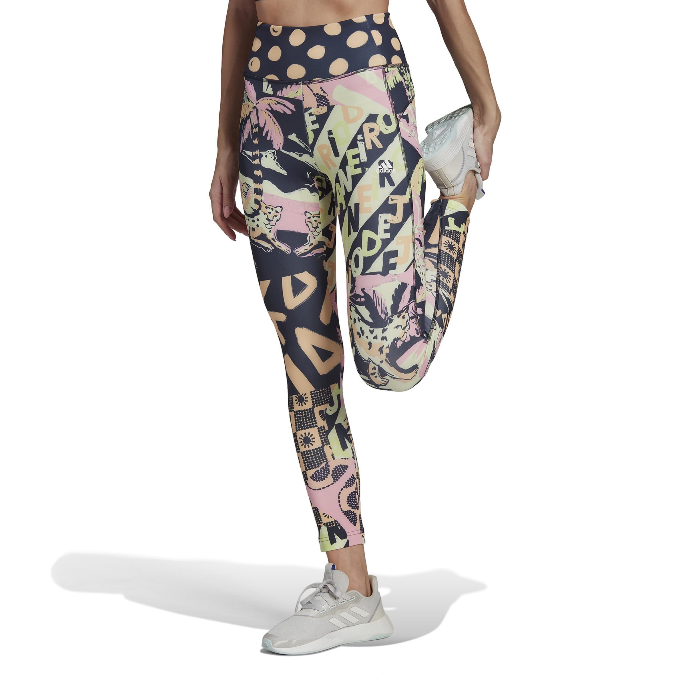 Farm Print Feel Brilliant Aeroready High-Waisted 7/8 Tights, Blue, , large image number 14
