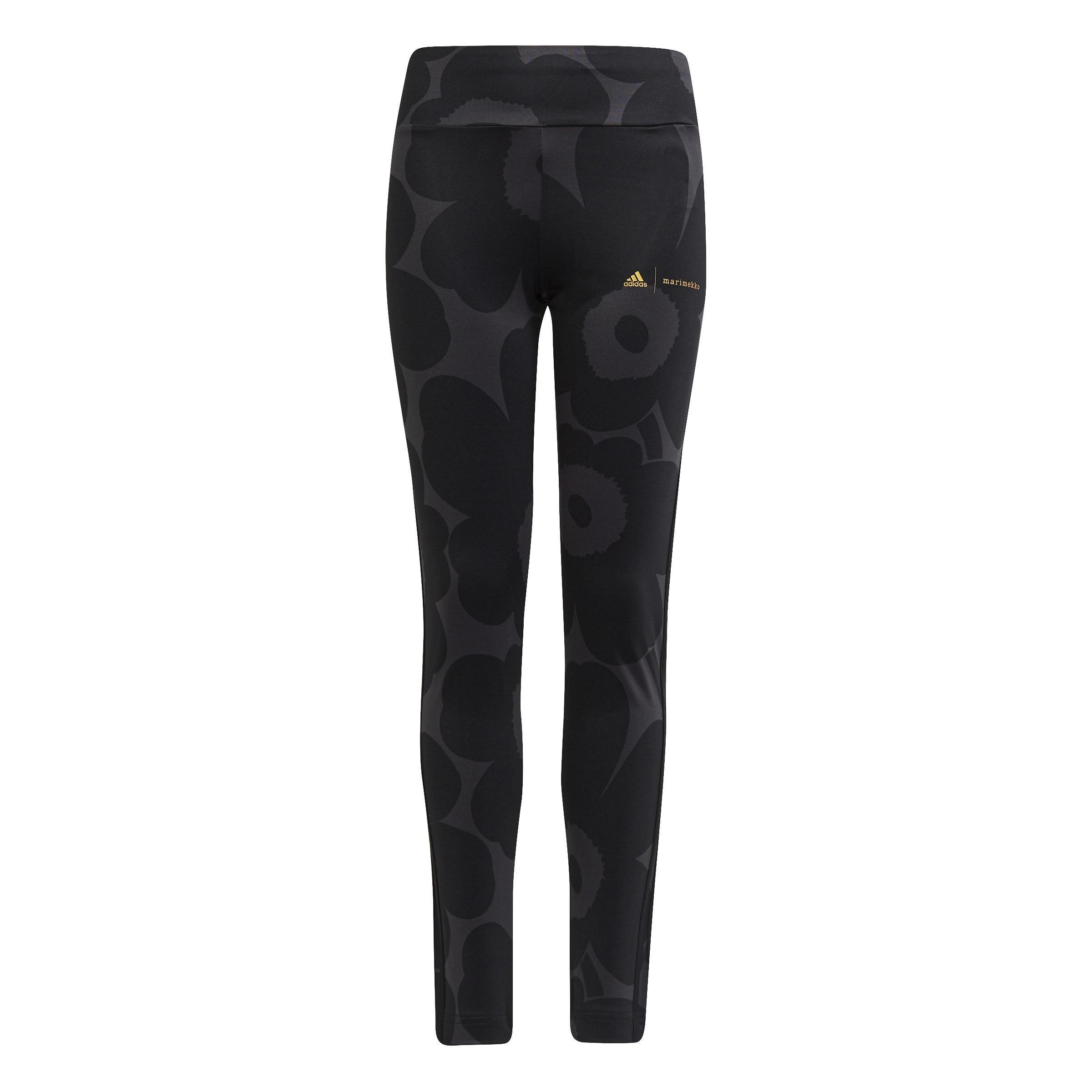 Kids Marimekko Primegreen Aeroready Training 3-Stripes Floral Leggings, Grey, A901_ONE, large image number 0