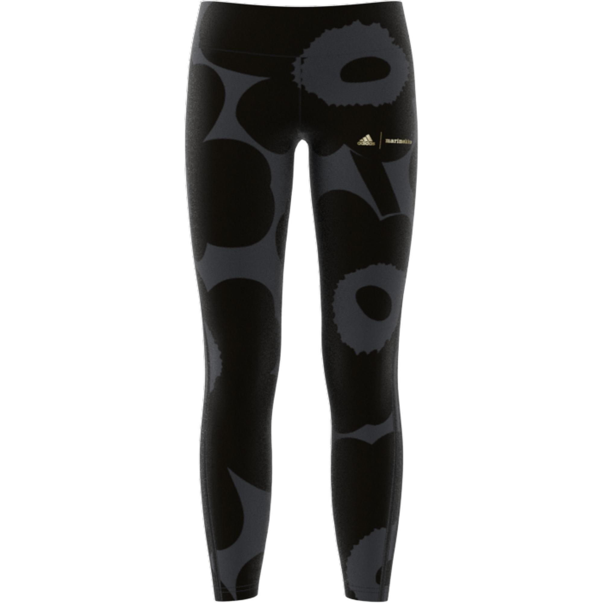 Kids Marimekko Primegreen Aeroready Training 3-Stripes Floral Leggings, Grey, , large image number 2