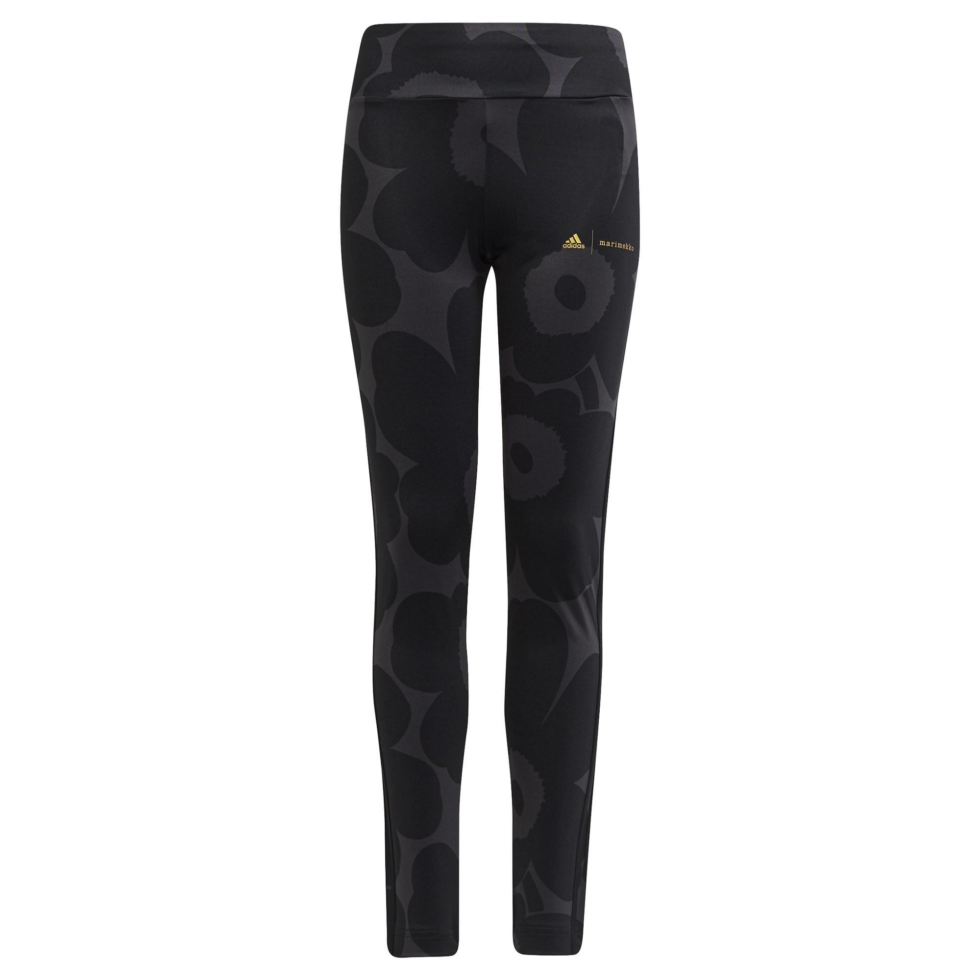 Kids Marimekko Primegreen Aeroready Training 3-Stripes Floral Leggings, Grey, A901_ONE, large image number 5