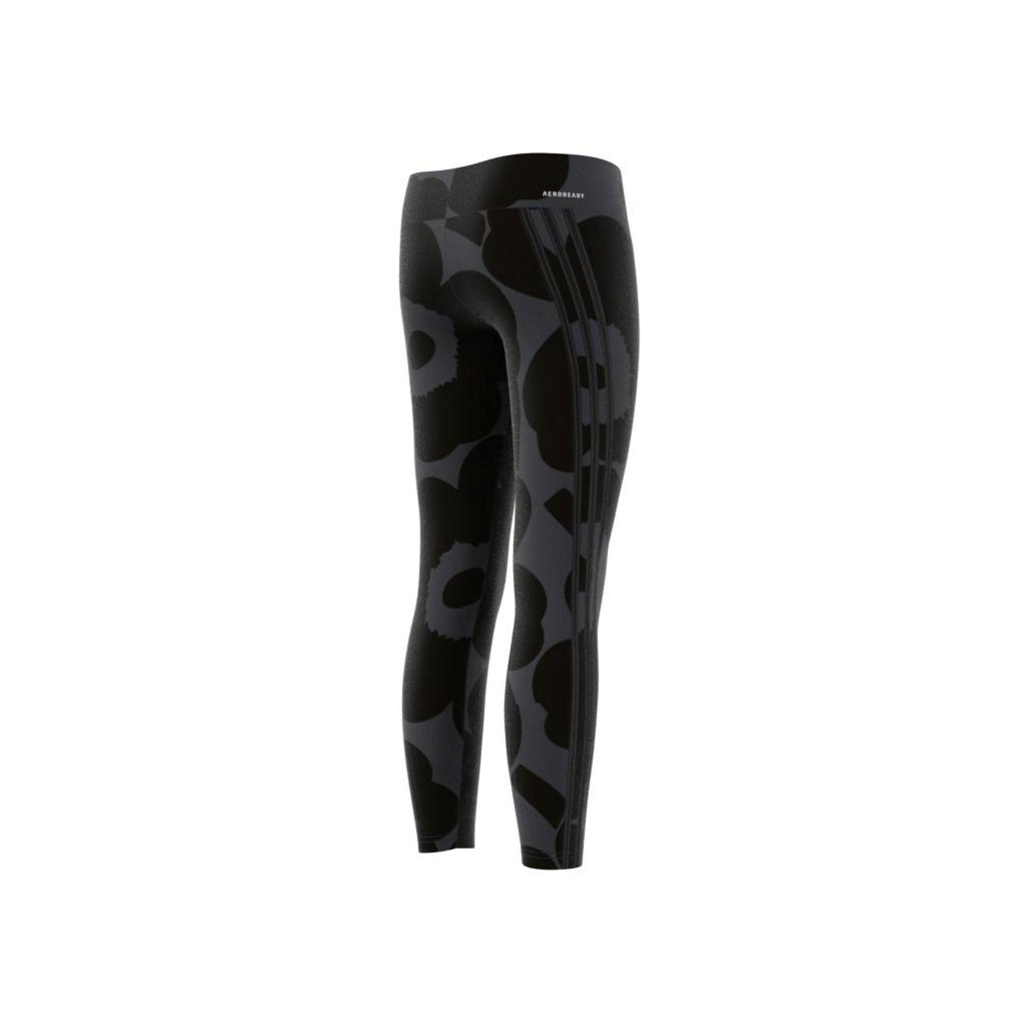 Kids Marimekko Primegreen Aeroready Training 3-Stripes Floral Leggings, Grey, , large image number 12