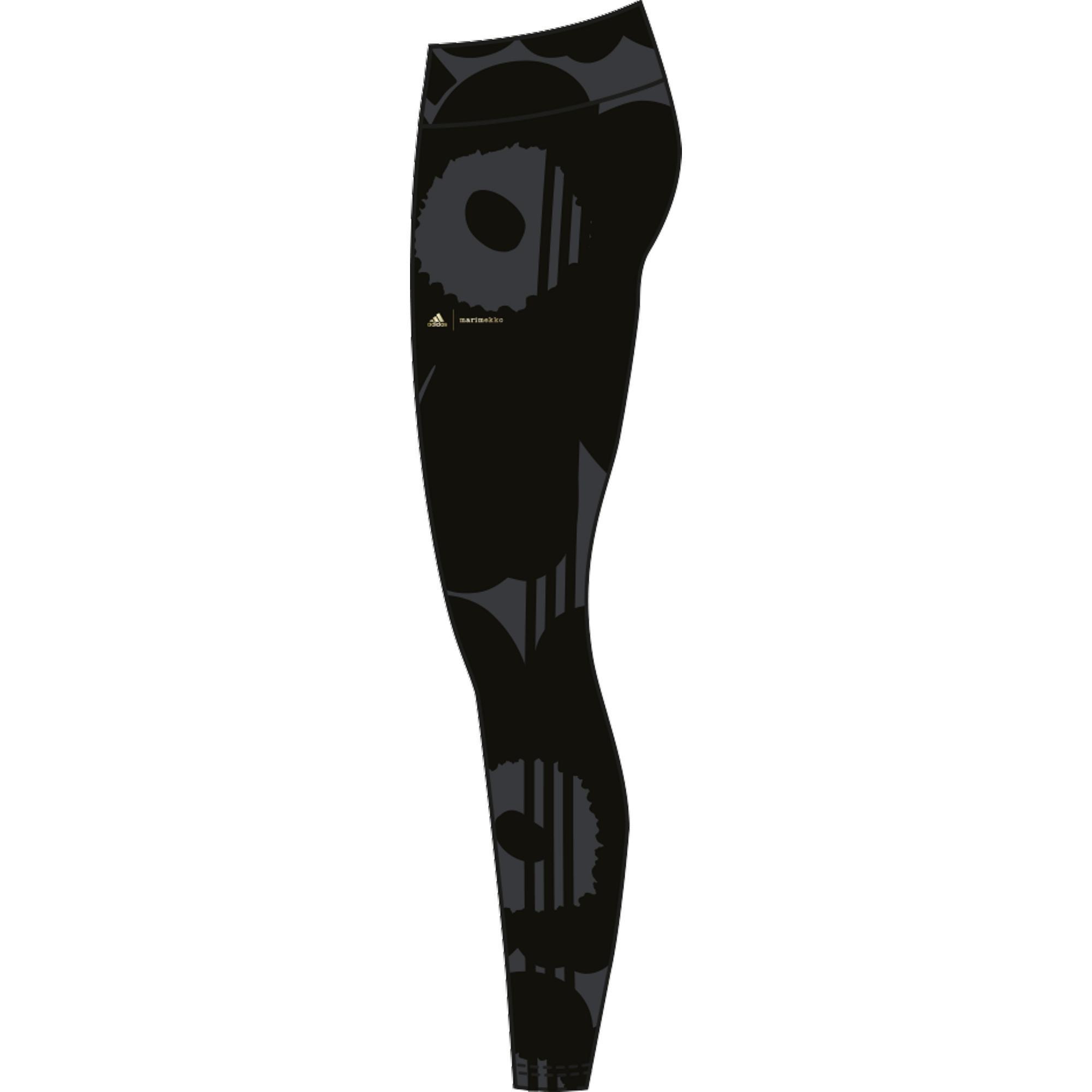 Kids Marimekko Primegreen Aeroready Training 3-Stripes Floral Leggings, Grey, A901_ONE, large image number 14