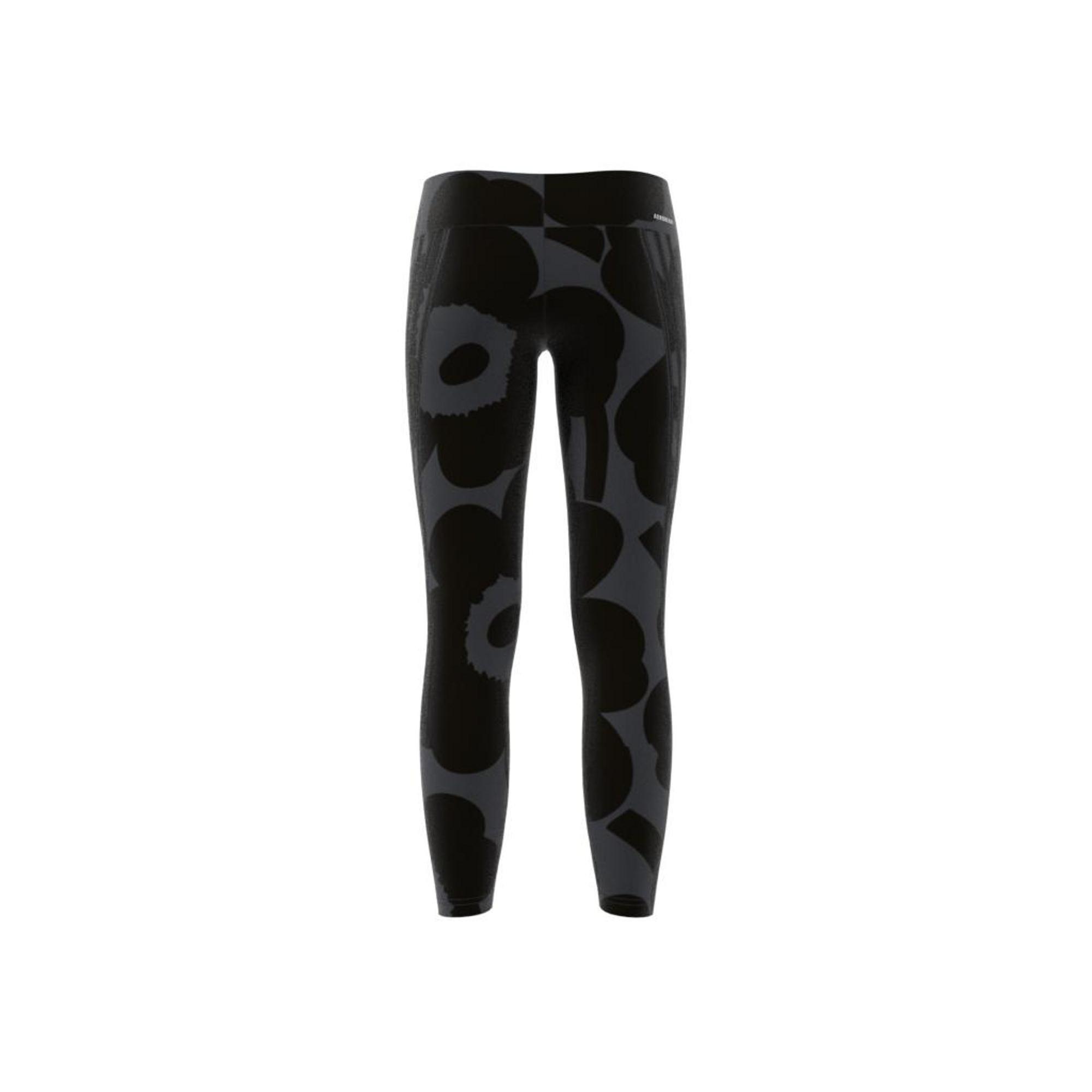 Kids Marimekko Primegreen Aeroready Training 3-Stripes Floral Leggings, Grey, A901_ONE, large image number 20