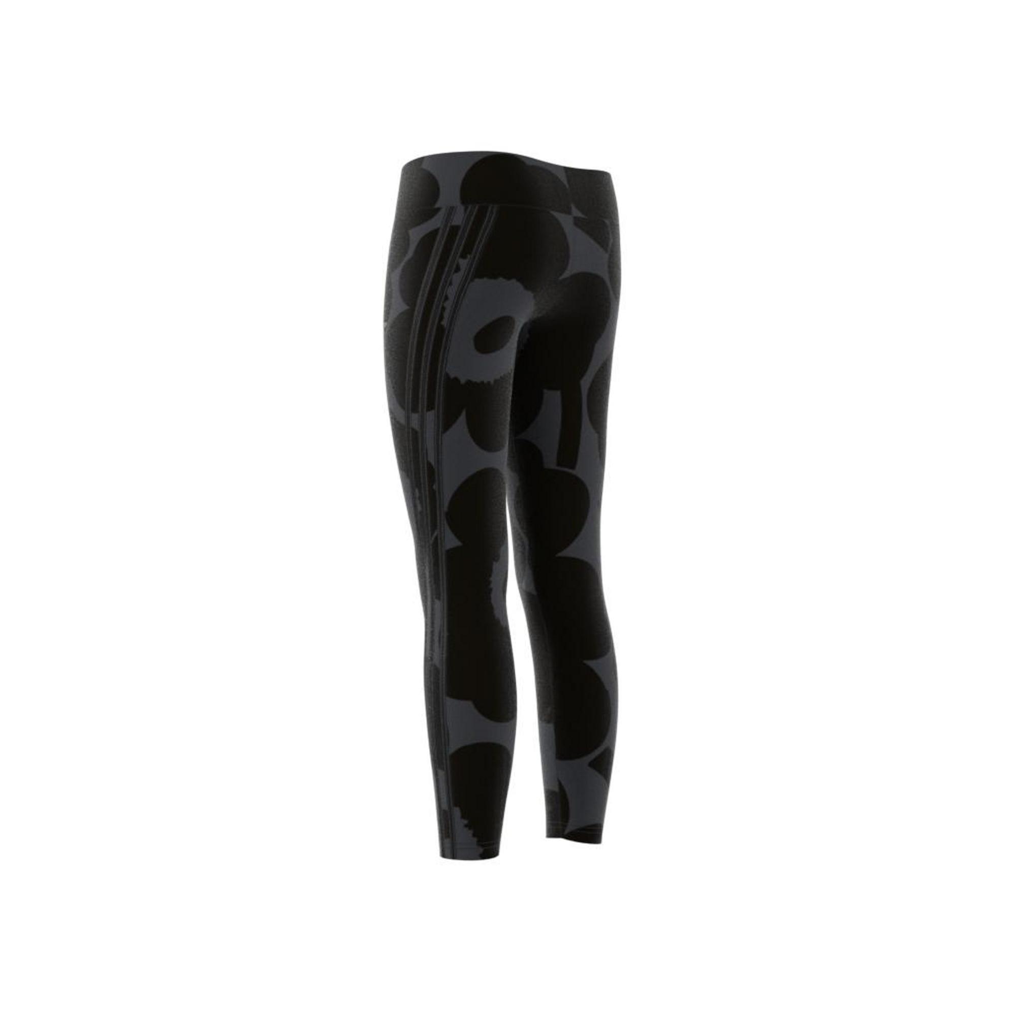 Kids Marimekko Primegreen Aeroready Training 3-Stripes Floral Leggings, Grey, A901_ONE, large image number 21