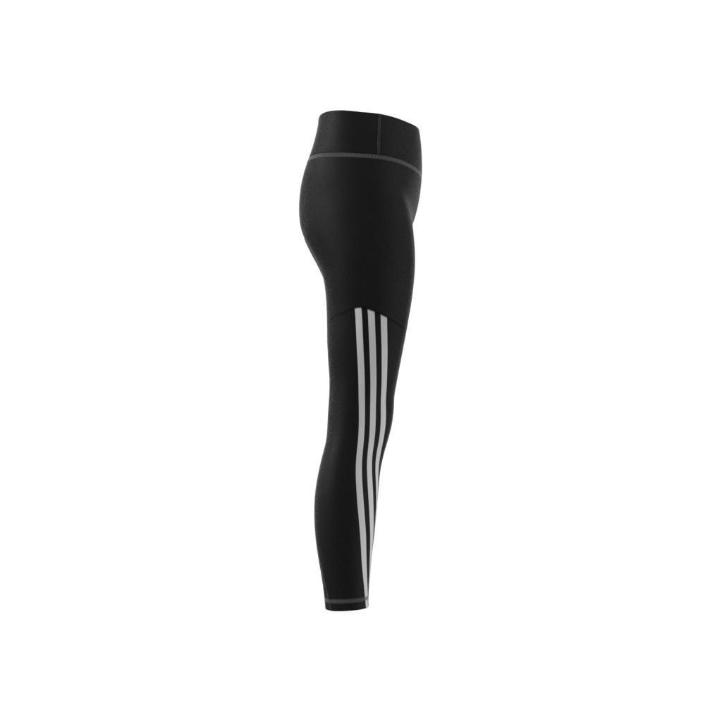 Optime Aeroready Training 3-Stripes Tights, Black, A901_ONE, large image number 7