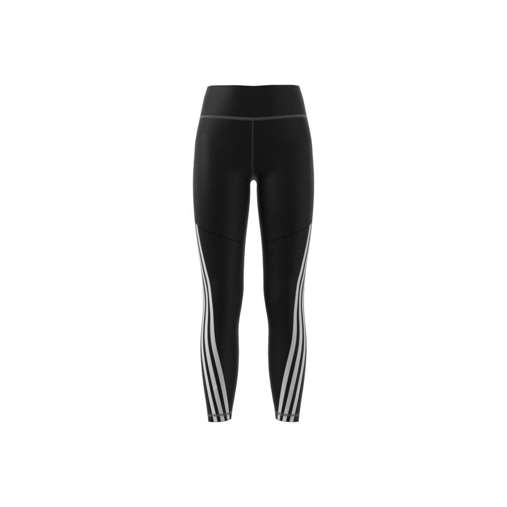 Optime Aeroready Training 3-Stripes Tights, Black, A901_ONE, large image number 8