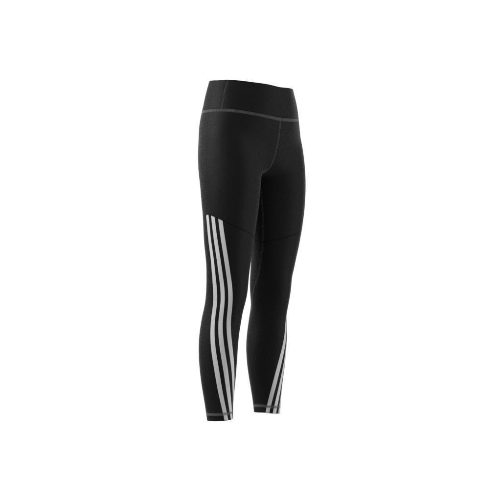 Optime Aeroready Training 3-Stripes Tights, Black, A901_ONE, large image number 10