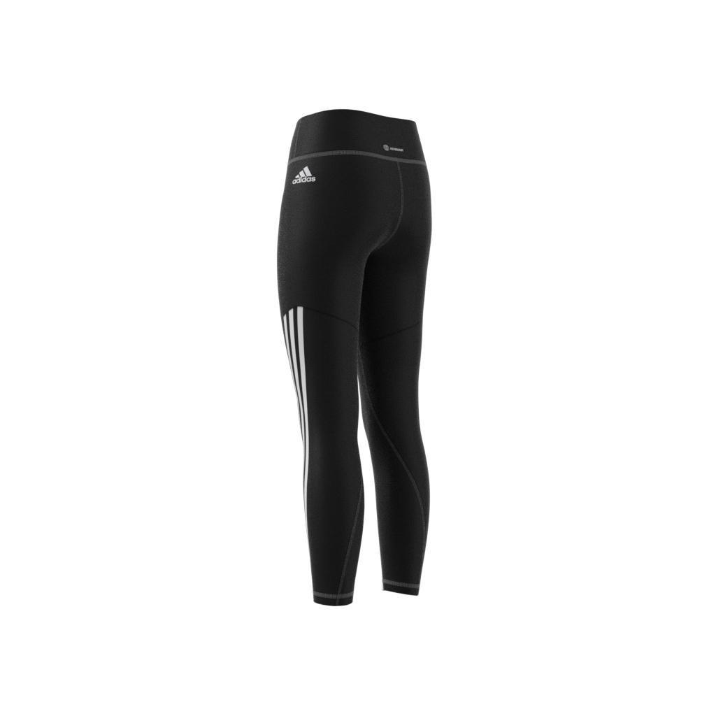 Optime Aeroready Training 3-Stripes Tights, Black, A901_ONE, large image number 11