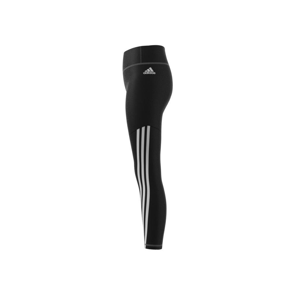 Optime Aeroready Training 3-Stripes Tights, Black, A901_ONE, large image number 12