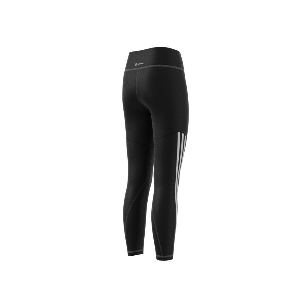 Optime Aeroready Training 3-Stripes Tights, Black, A901_ONE, large image number 13