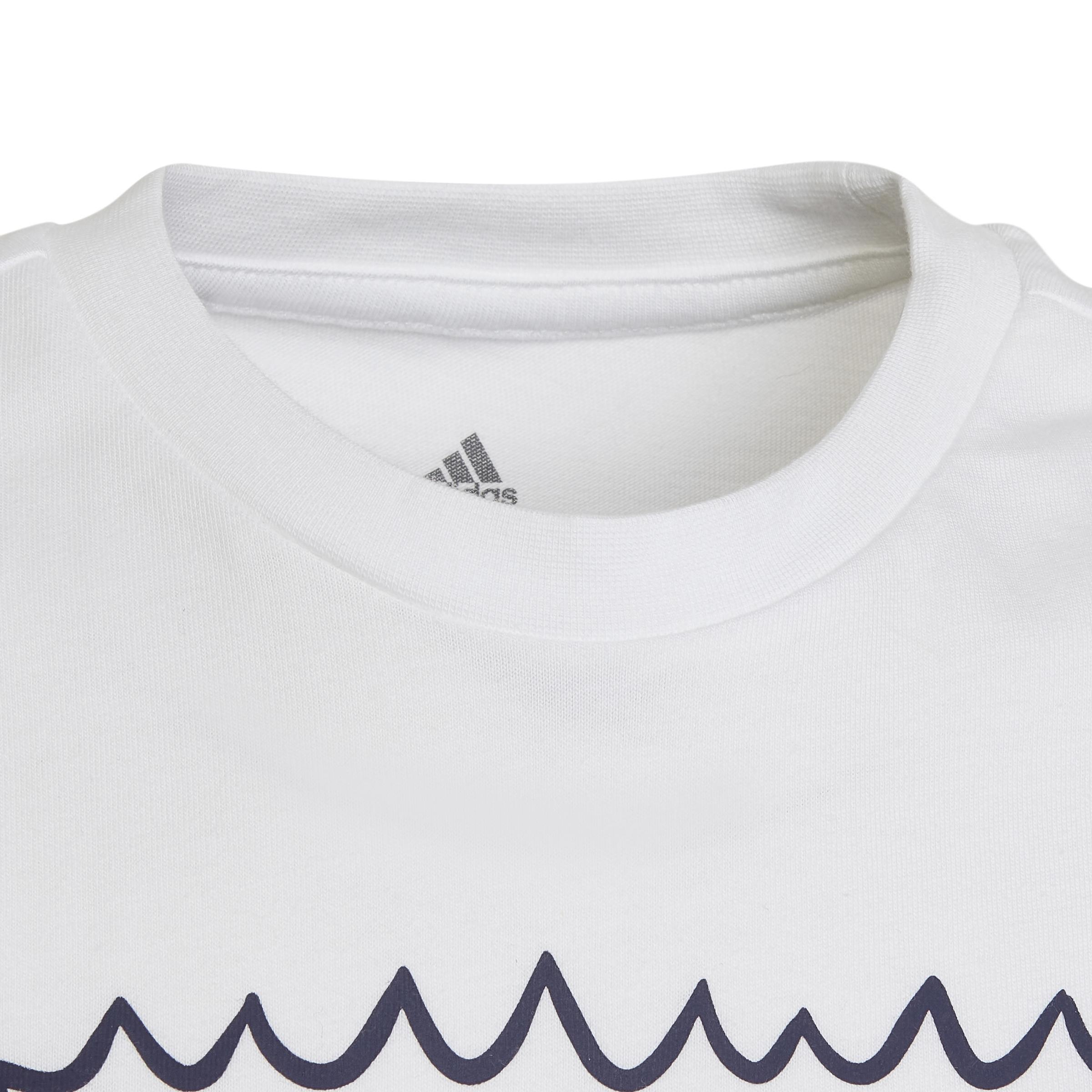 Kids Team adidas Graphic T-Shirt, White, A901_ONE, large image number 4