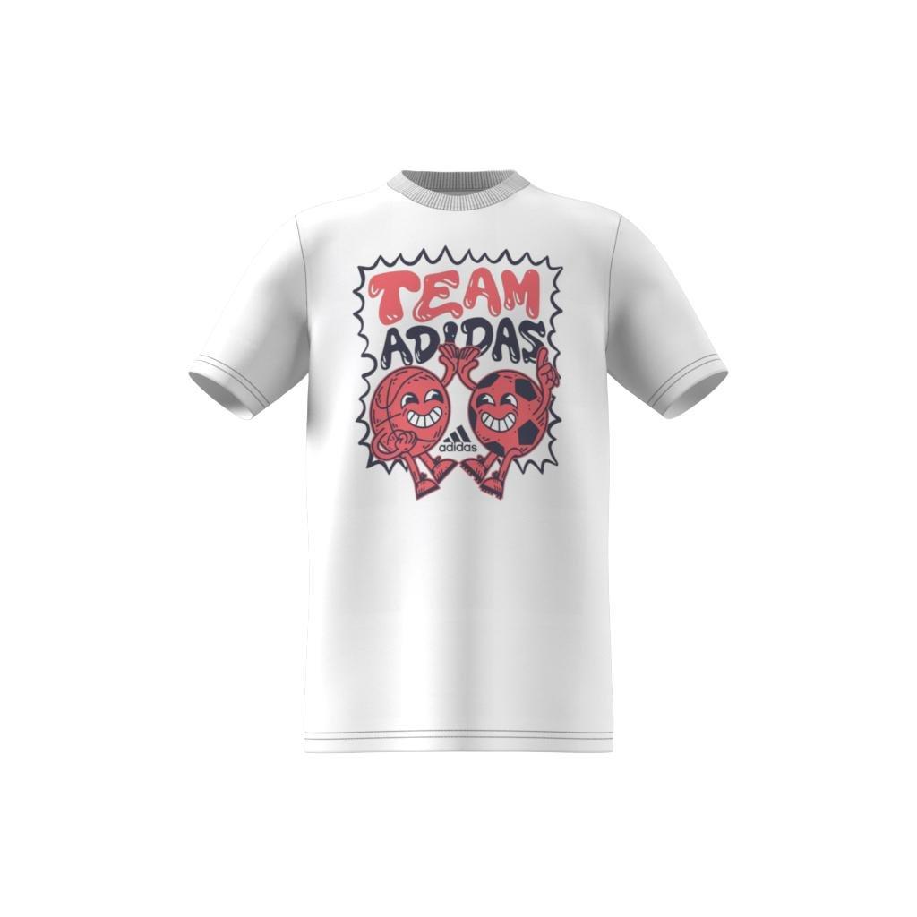 Kids Team adidas Graphic T-Shirt, White, A901_ONE, large image number 6
