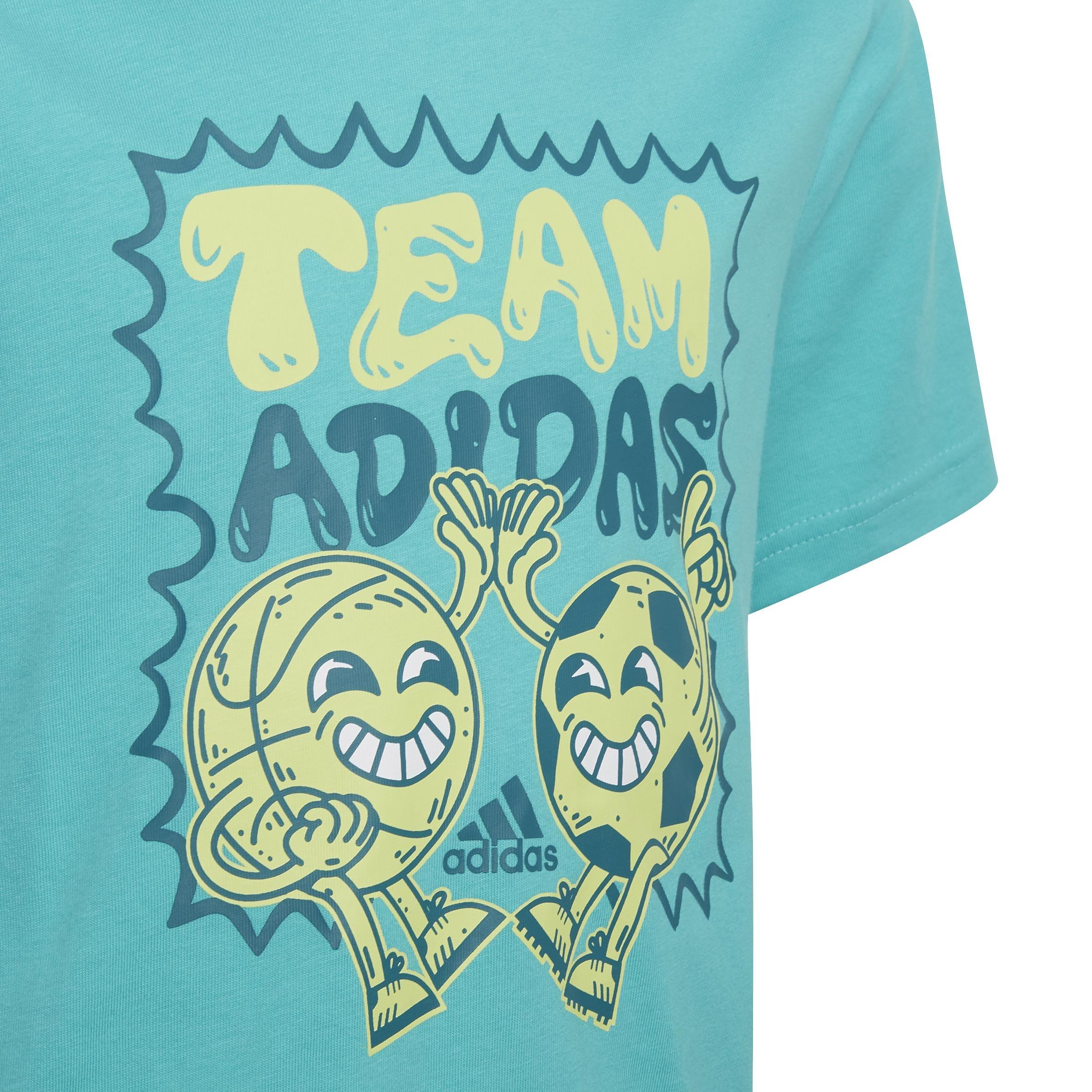 Kids Team Graphic T-Shirt, Turquoise, A901_ONE, large image number 5