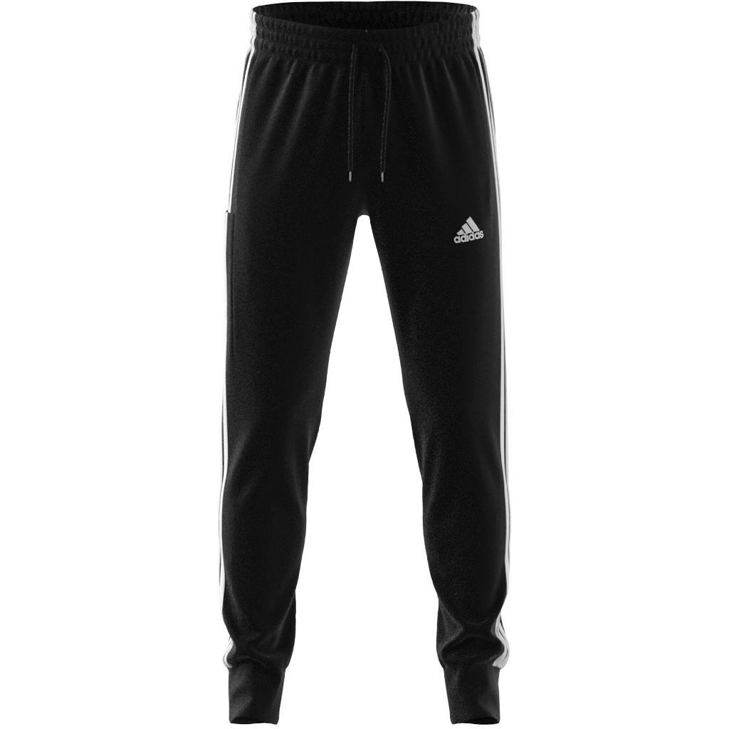 Essentials French Terry Tapered Cuff 3-Stripes Joggers, Black, A901_ONE, large image number 2