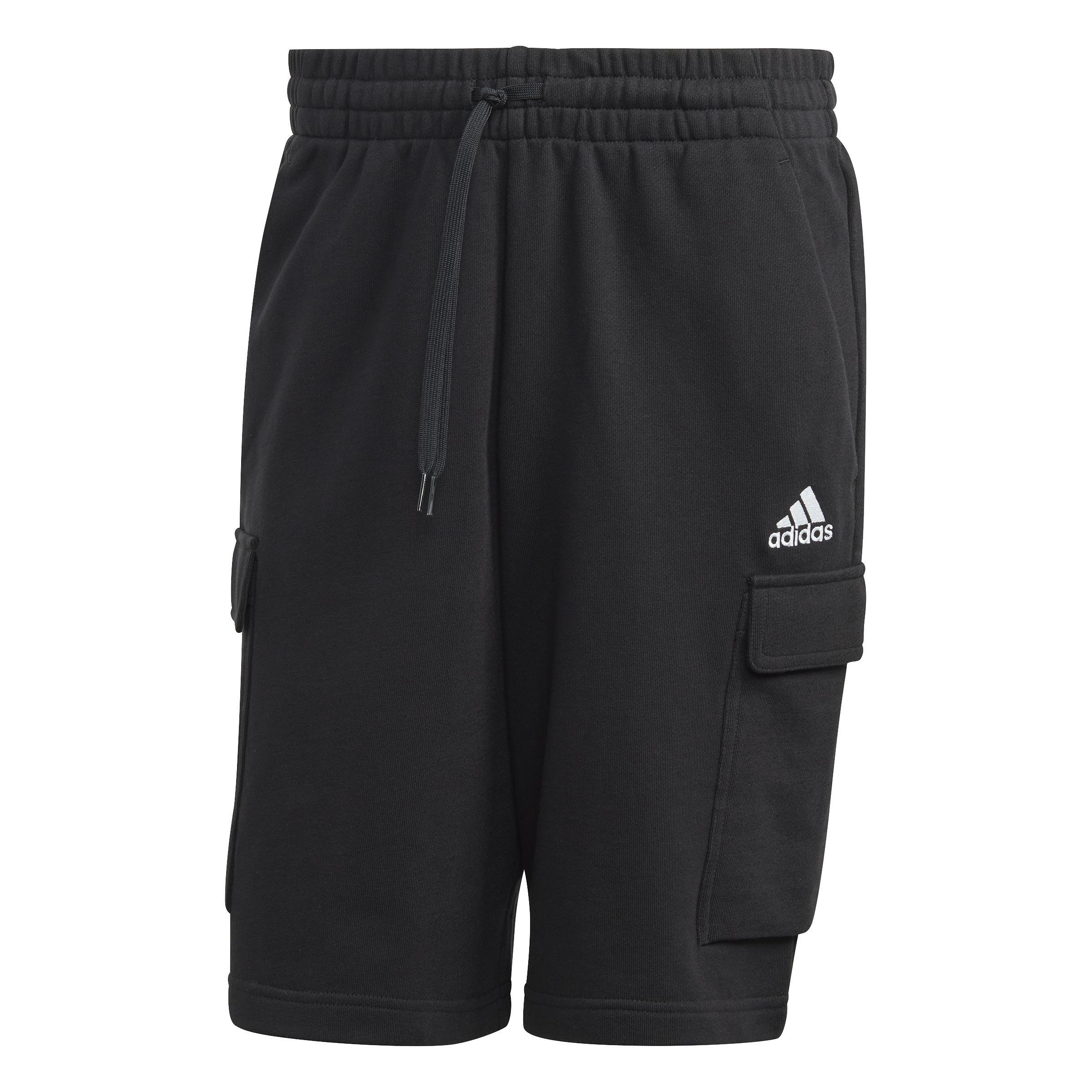 Essentials French Terry Cargo Shorts, Black, A901_ONE, medium