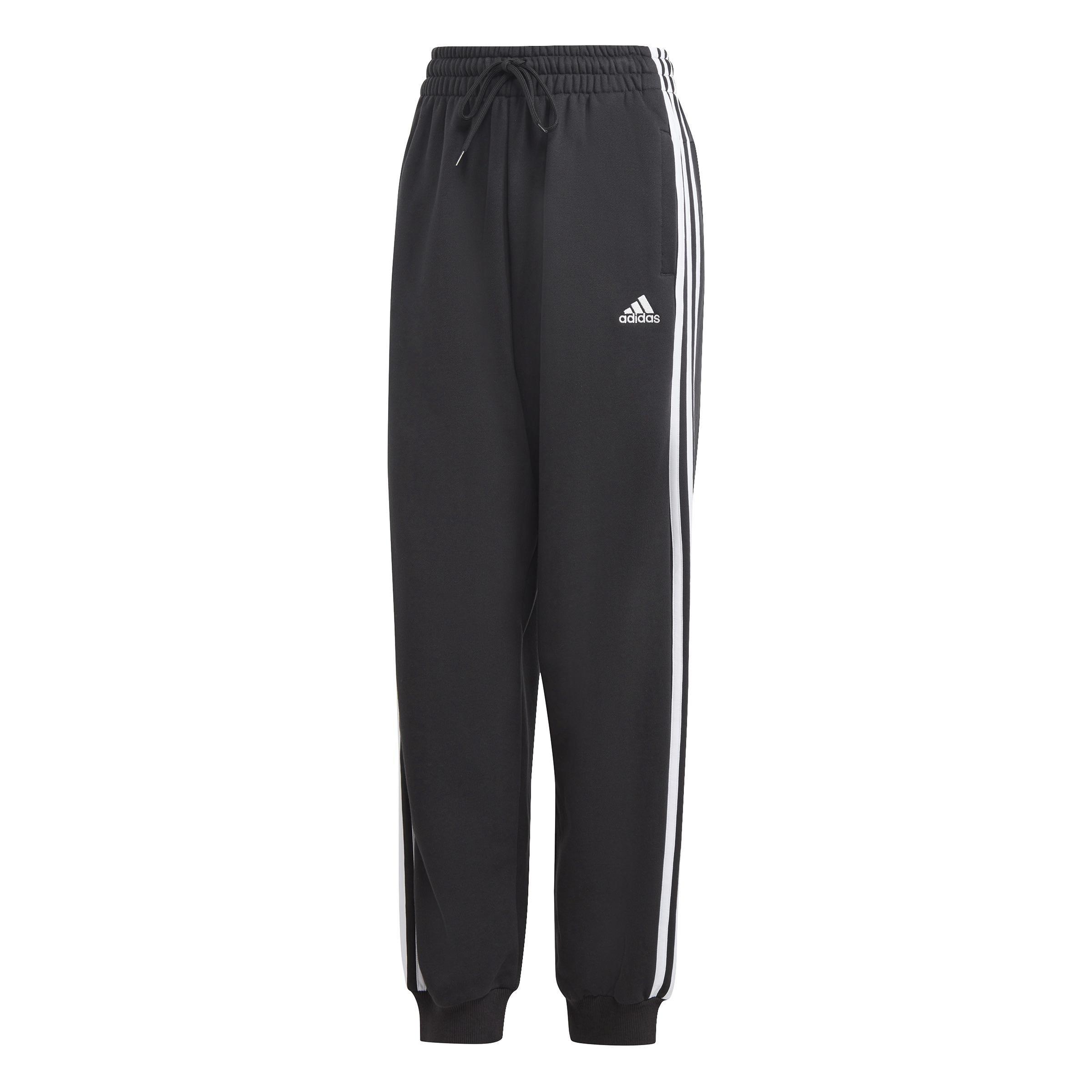 Essentials 3-Stripes French Terry Loose-Fit Joggers, Black, A901_ONE, large image number 0