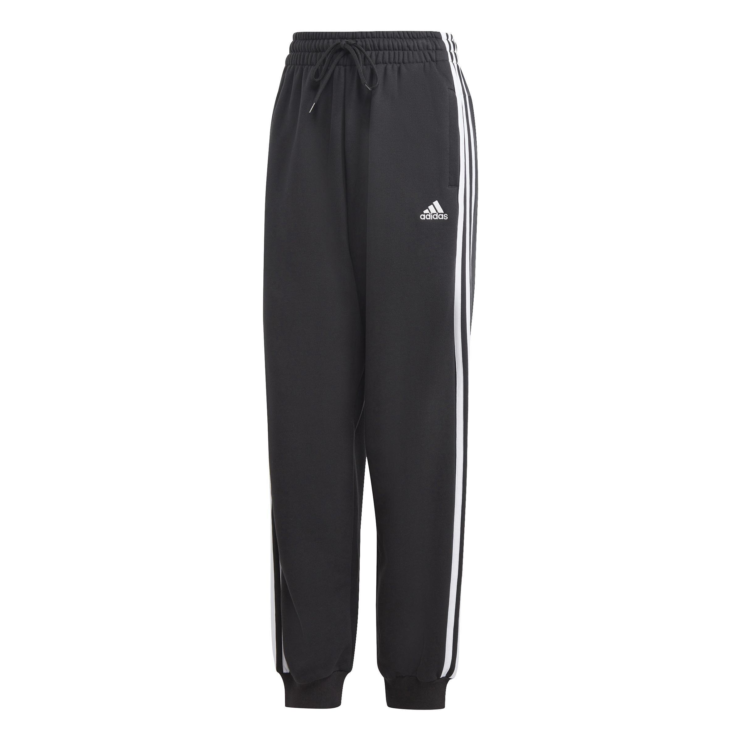 Essentials 3-Stripes French Terry Loose-Fit Joggers, Black, A901_ONE, large image number 1