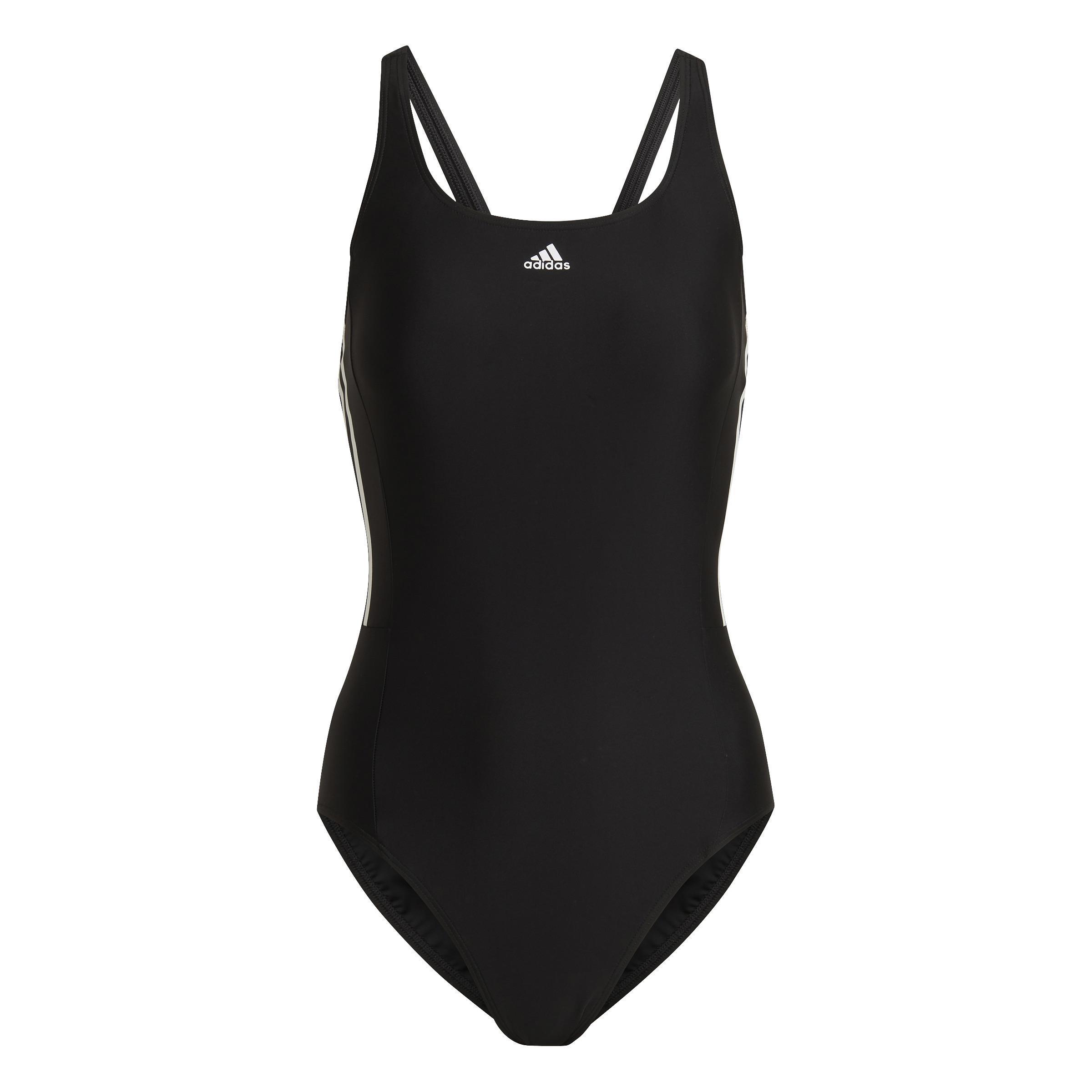 Mid 3-Stripes Swimsuit, Black, A901_ONE, large image number 0