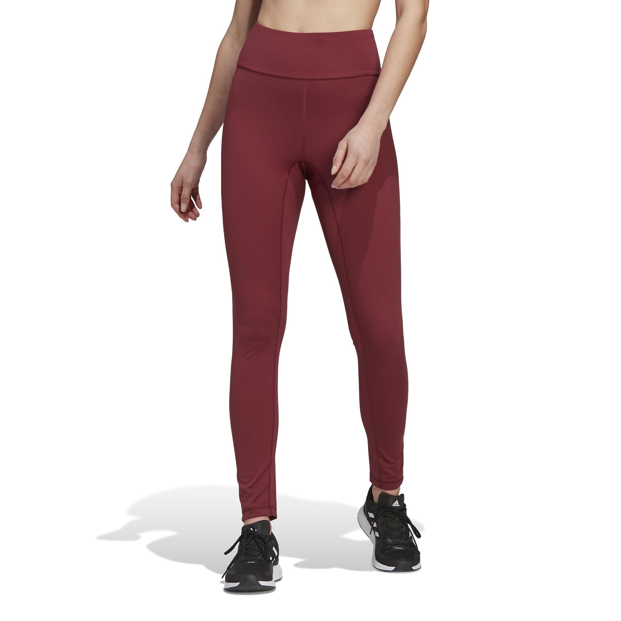 Yoga Essentials High-Waisted Leggings, Burgundy, , large image number 5