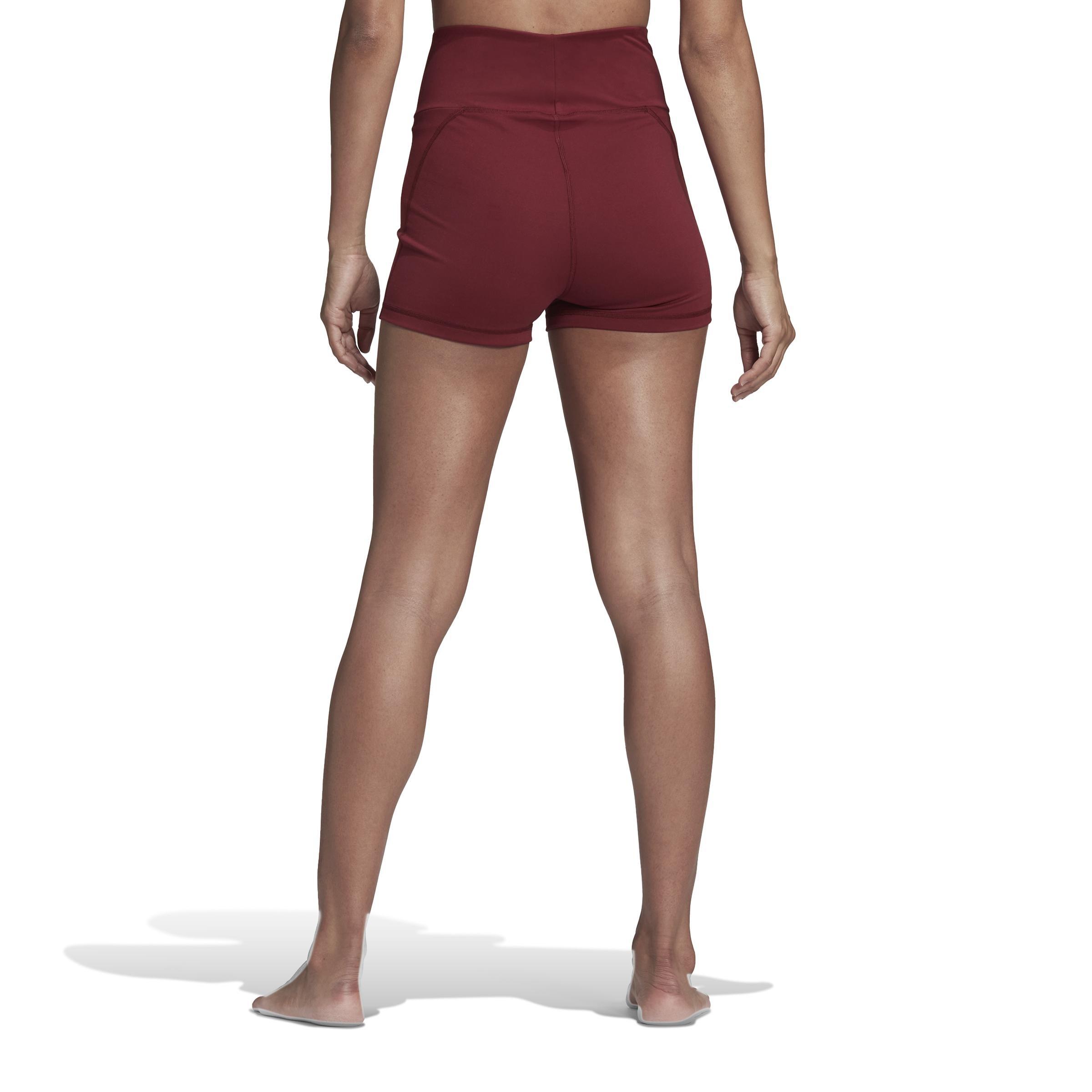 Women Yoga Essentials High-Waisted Short Leggings, Burgundy, A901_ONE, large image number 2