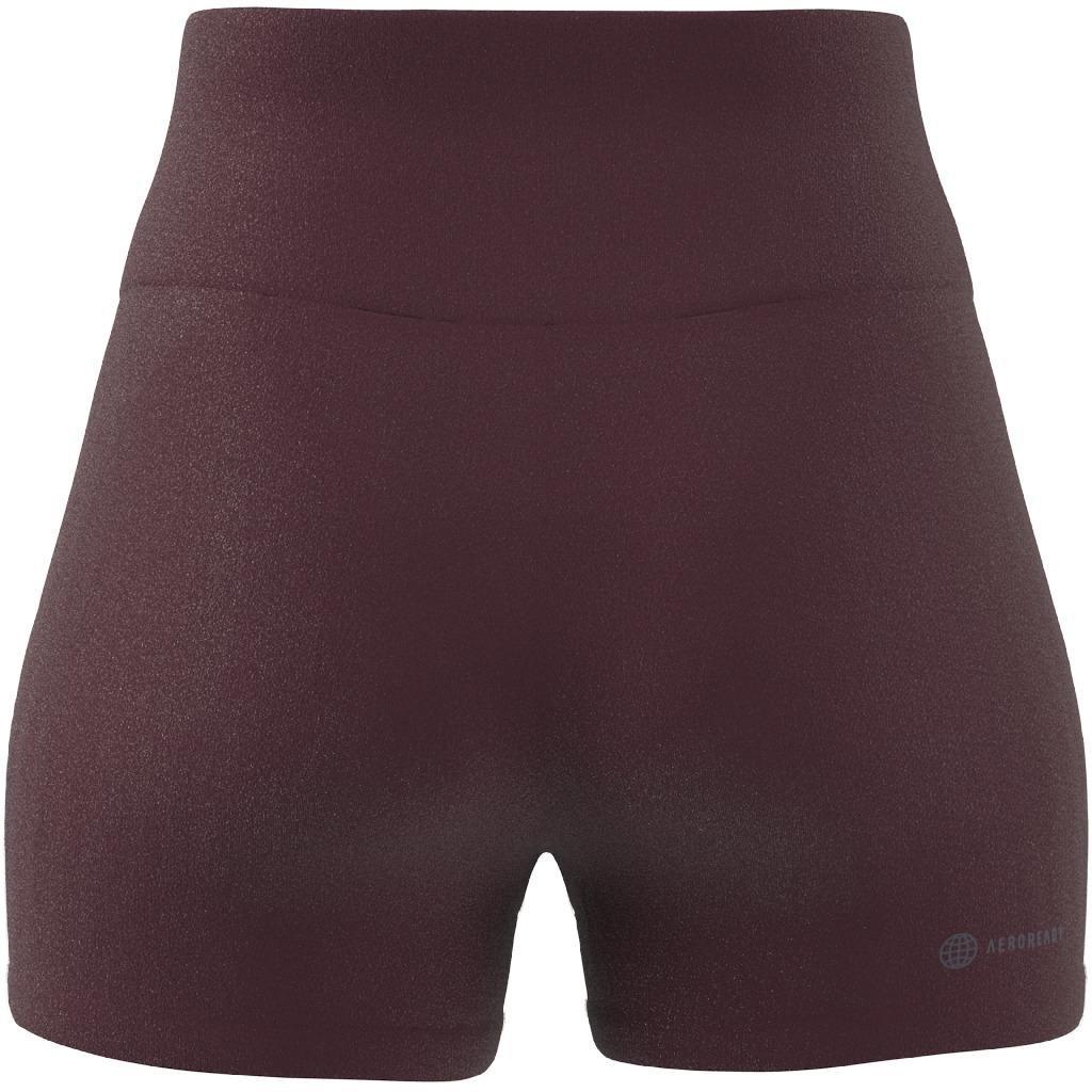 Women Yoga Essentials High-Waisted Short Leggings, Burgundy, A901_ONE, large image number 14