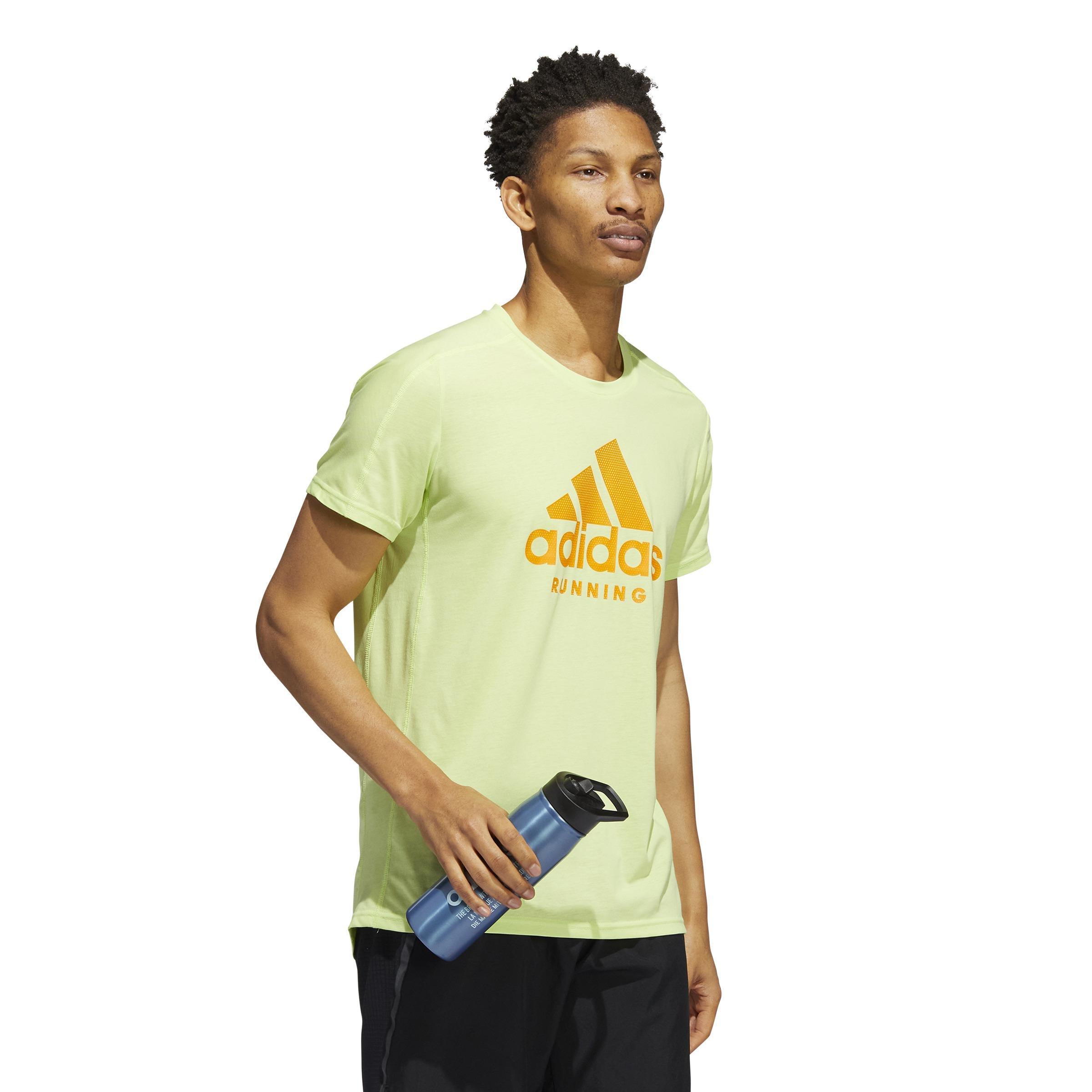 AEROREADY Running Logo Graphic T-Shirt, Green, A901_ONE, large image number 6