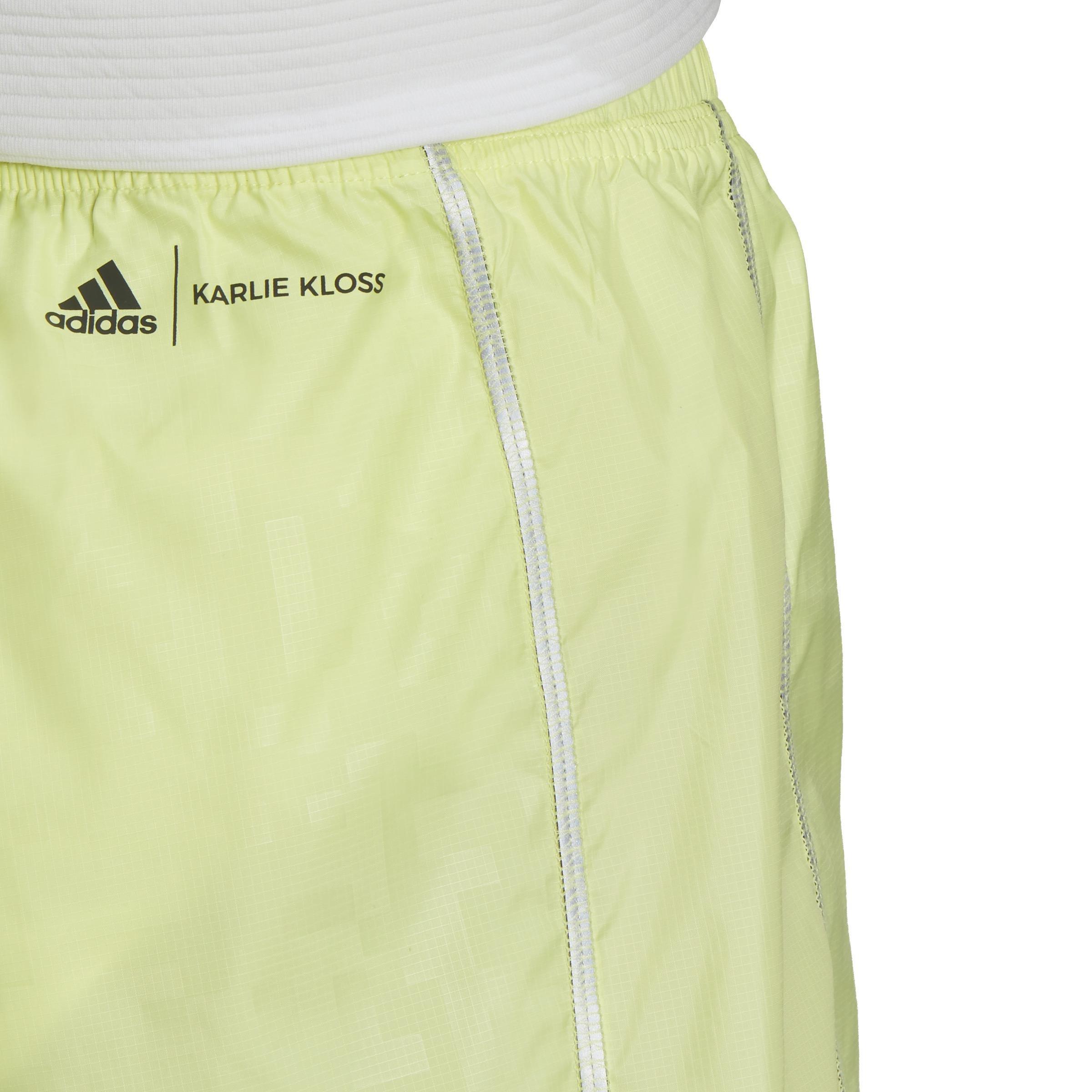 Women Karlie Kloss X Running Graphic Shorts, Yellow, A901_ONE, large image number 5