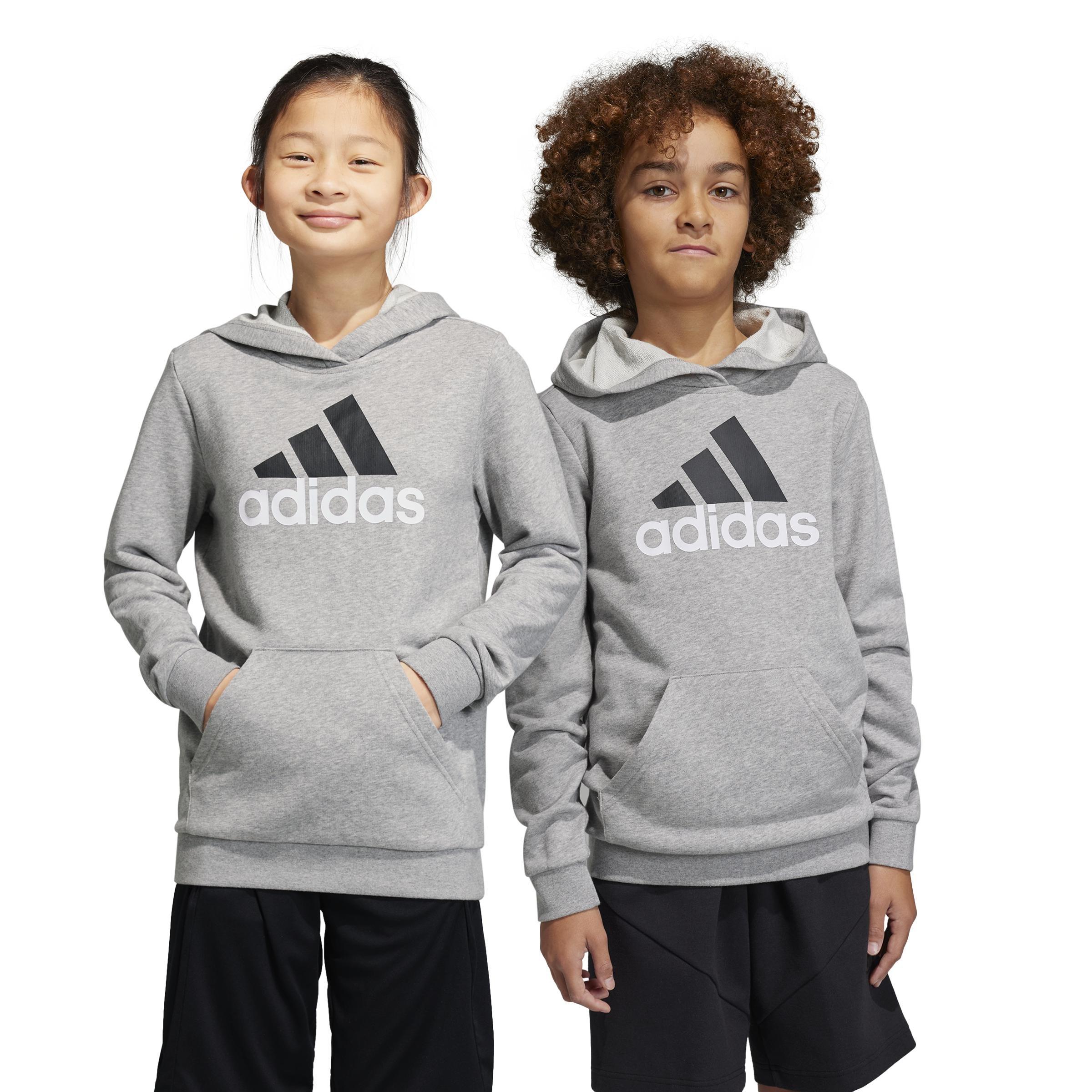 Unisex Kids Essentials Two-Colored Big Logo Cotton Hoodie, Grey, A901_ONE, large image number 7