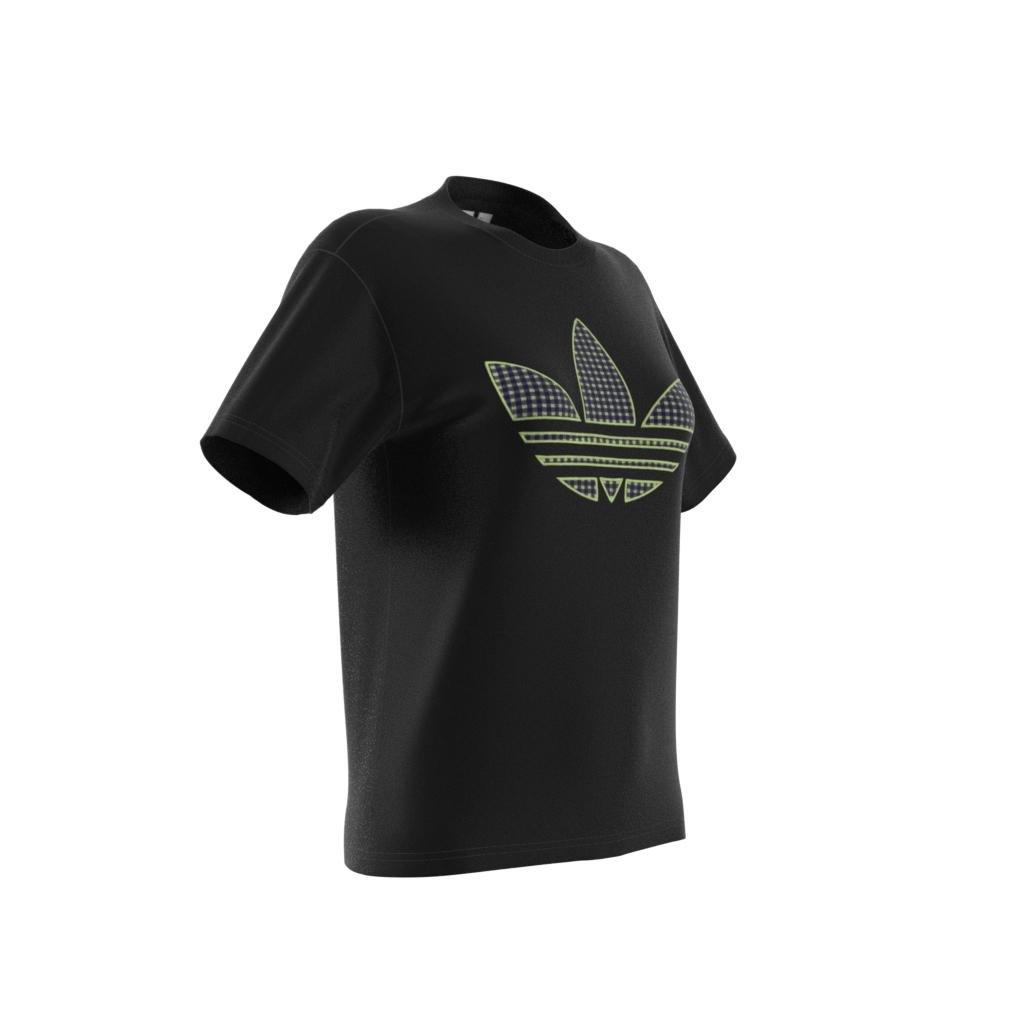 T-Shirt With Trefoil Application, Black, A901_ONE, large image number 12